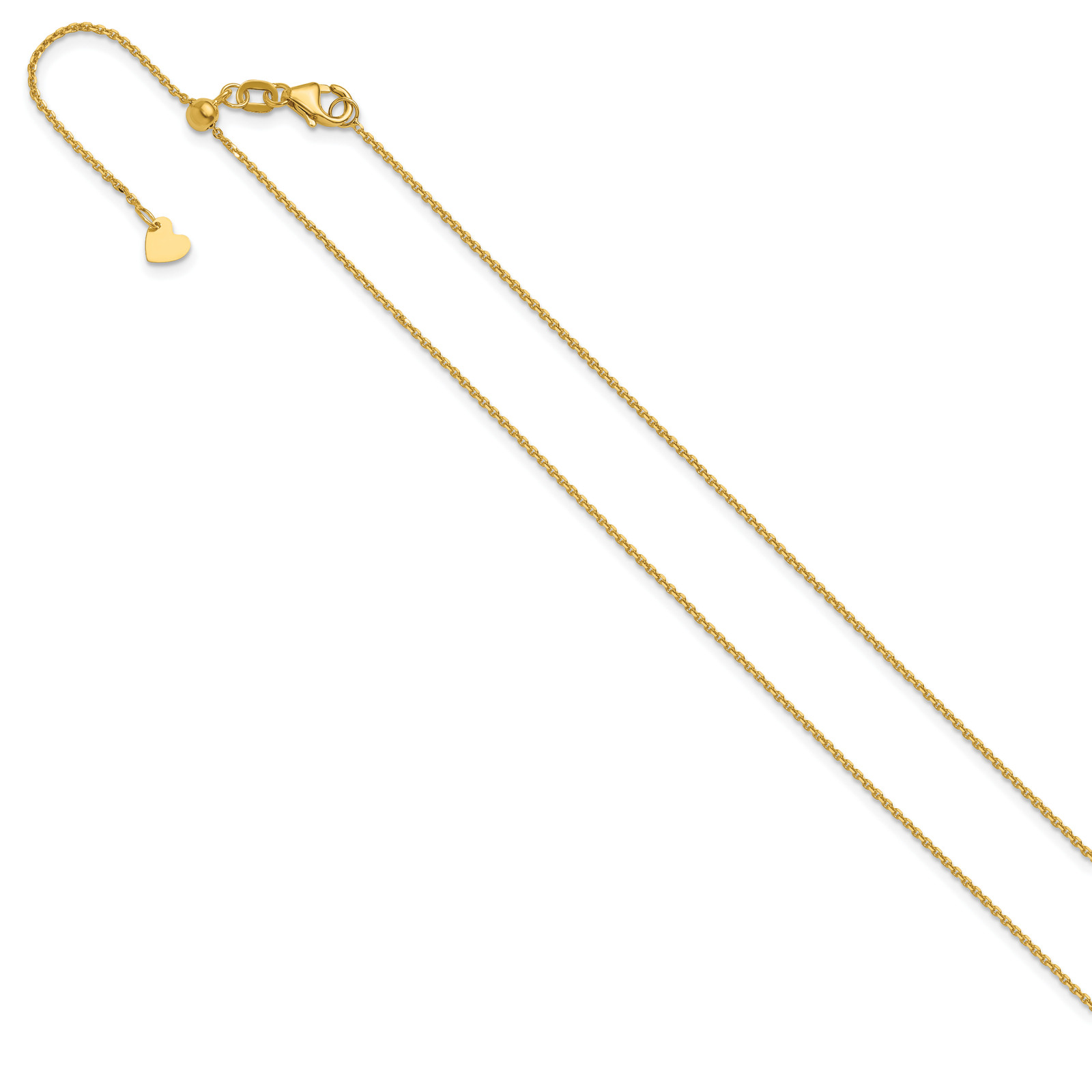 Leslie\'s Adjustable 1.1mm Diamond-Cut Cable Chain Necklace Real 10k Yellow Gold