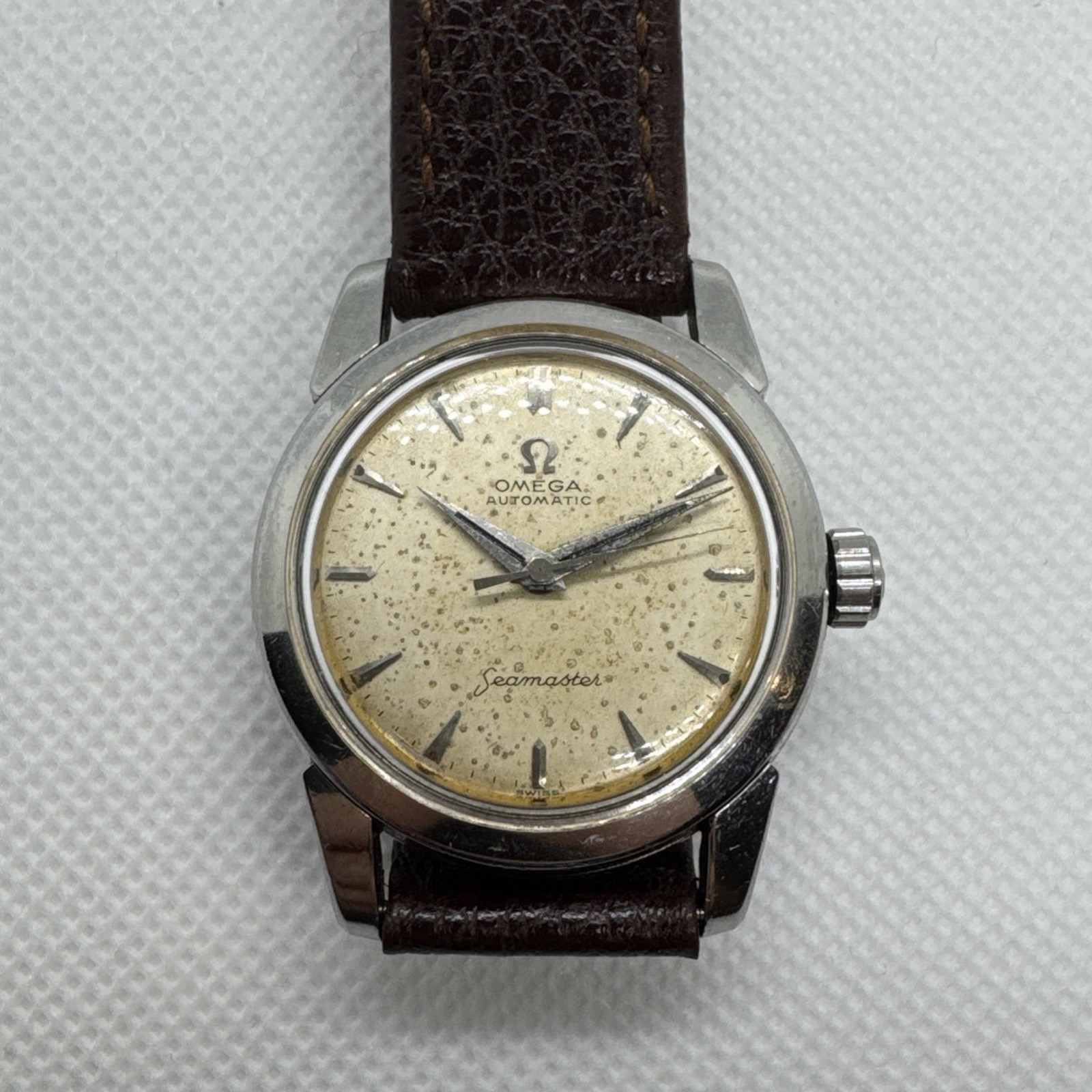 Vintage Omega Seamaster Automatic 32mm Patina Dial Mens Watch 2828 Vintage Omega Seamaster Automatic 32mm Patina Dial Mens Watch 2828