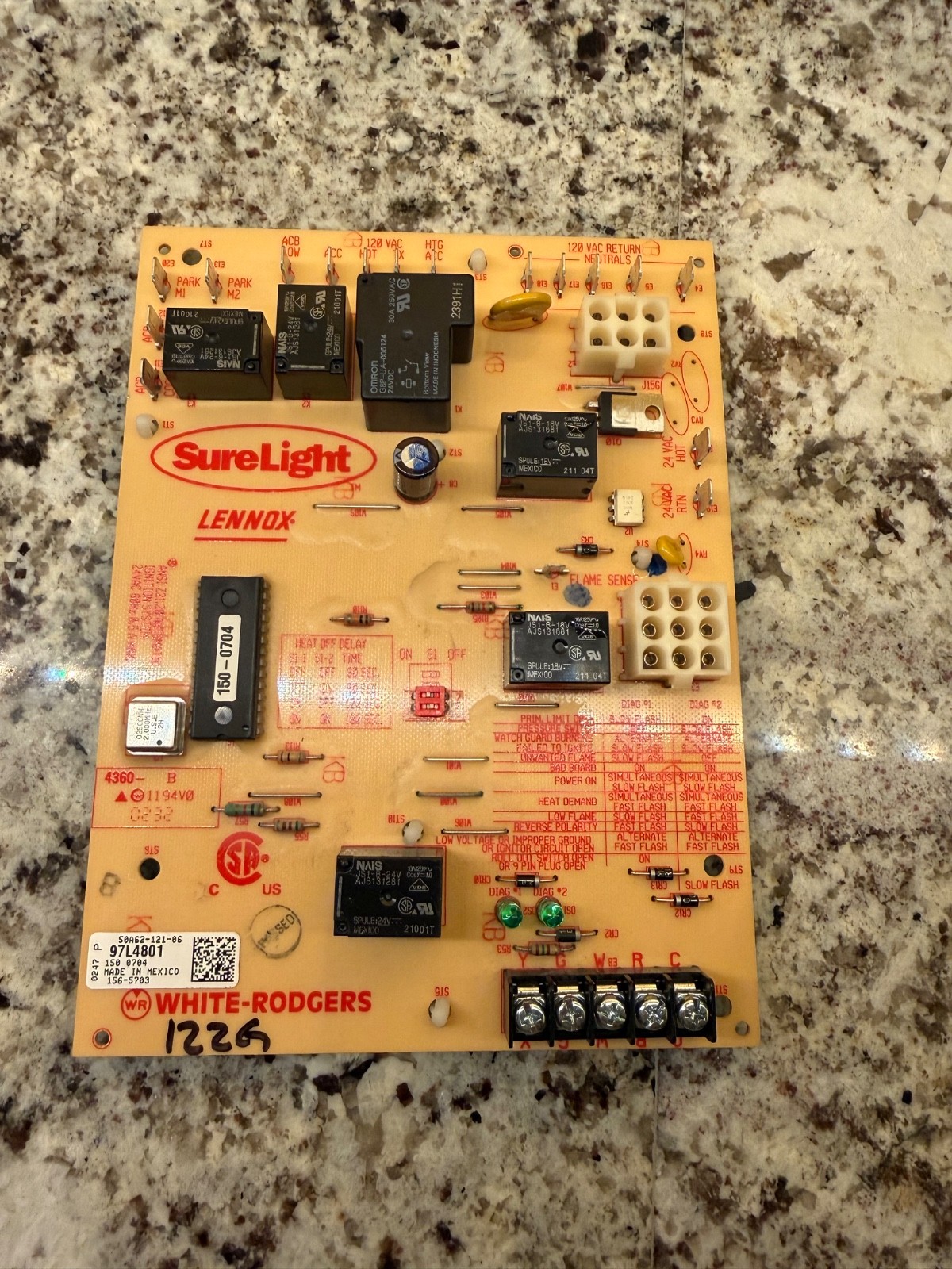 Lennox SureLight Circuit Control Board 56L8301 24L8501  50A62-121-06 GUARANTEED