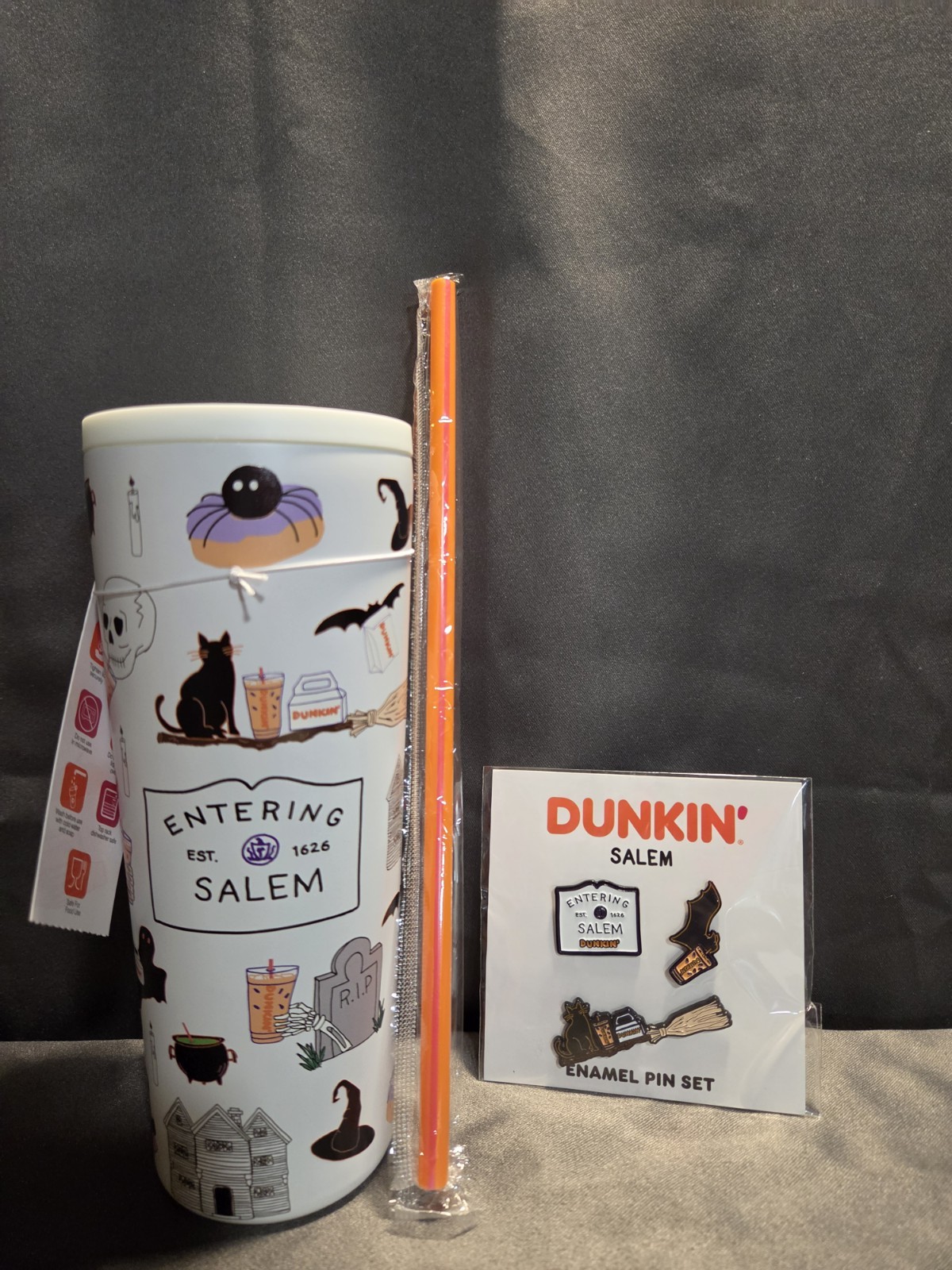 Salem Runs On Dunkin\' Halloween Tumbler and Enamel pin set Salem Runs On Dunkin\' Halloween Tumbler and Enamel pin set