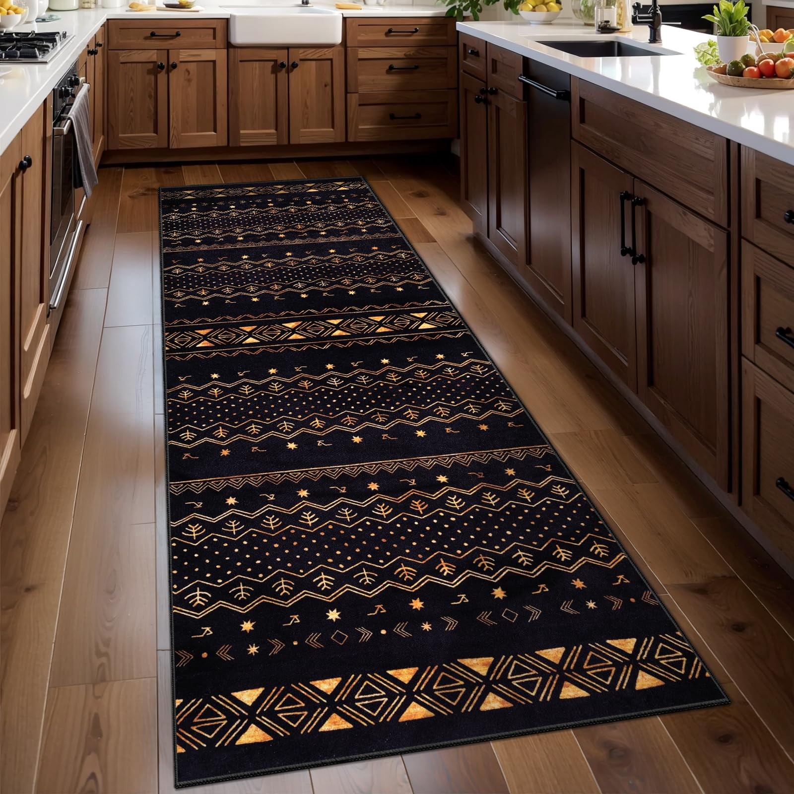 SERISSA 2x6 Washable Non-Slip Boho Runner Rug For Kitchen