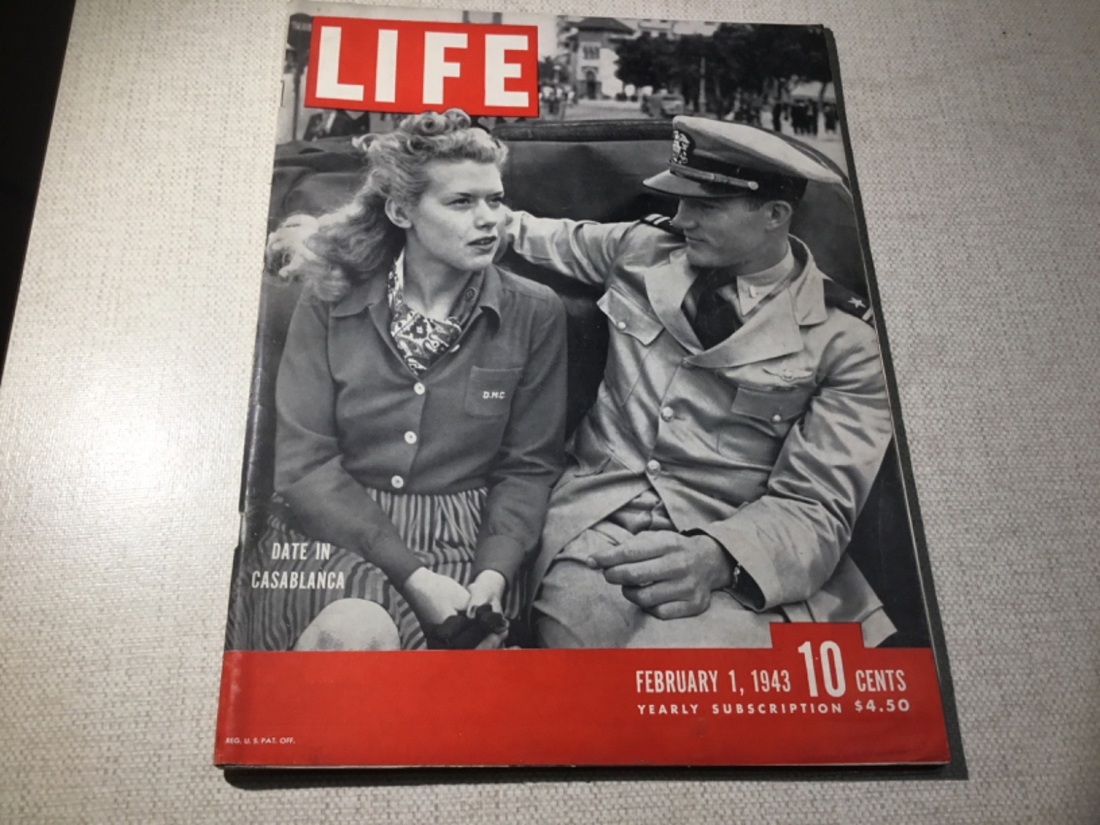 LIFE MAGAZINE.  February 1, 1943.  DATE IN CASABLANCA. Vintage.