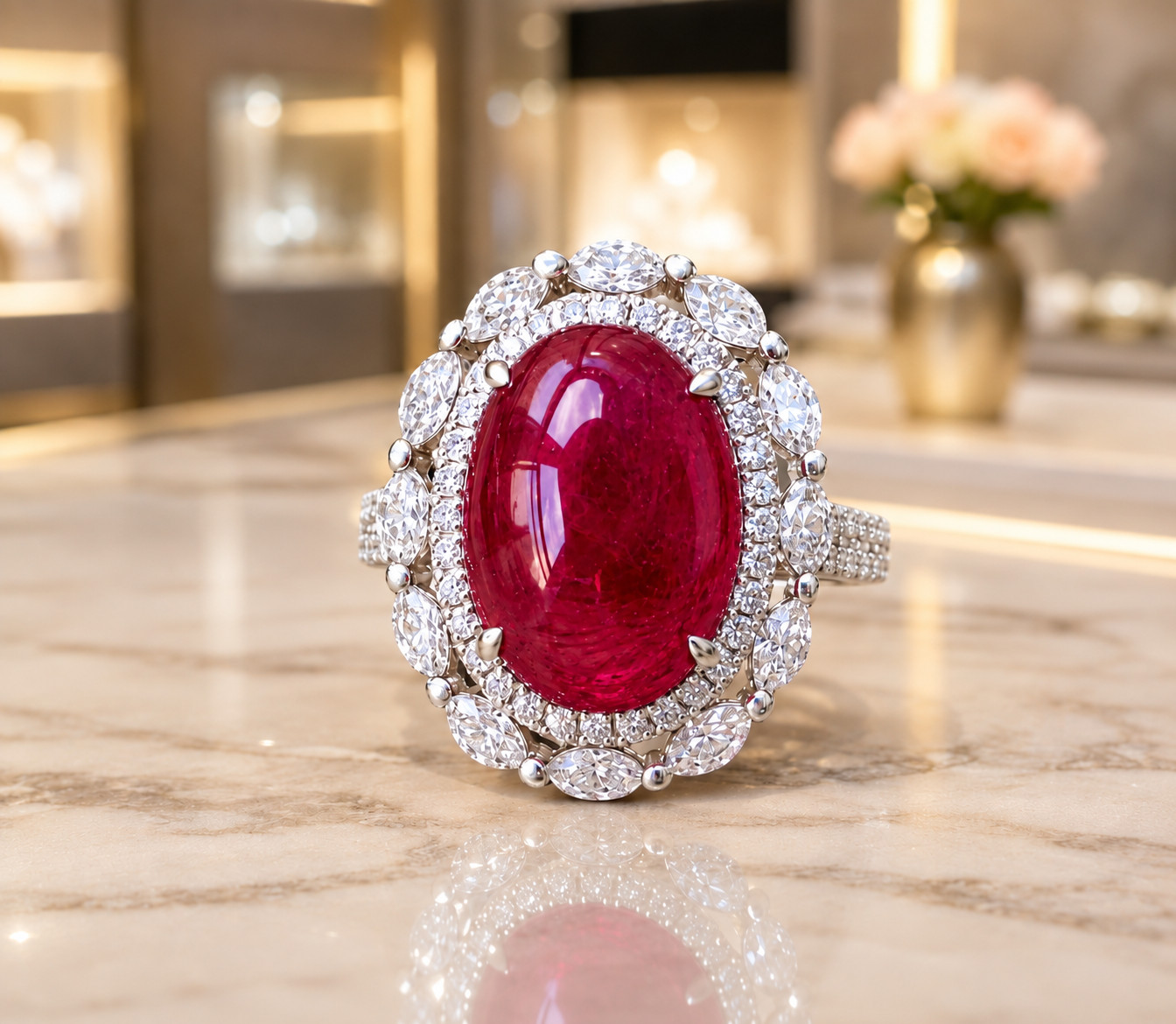 IGL Certified 6.10 Ct Natural Ruby & Diamond Wedding Gift Ring 14K White Gold 7