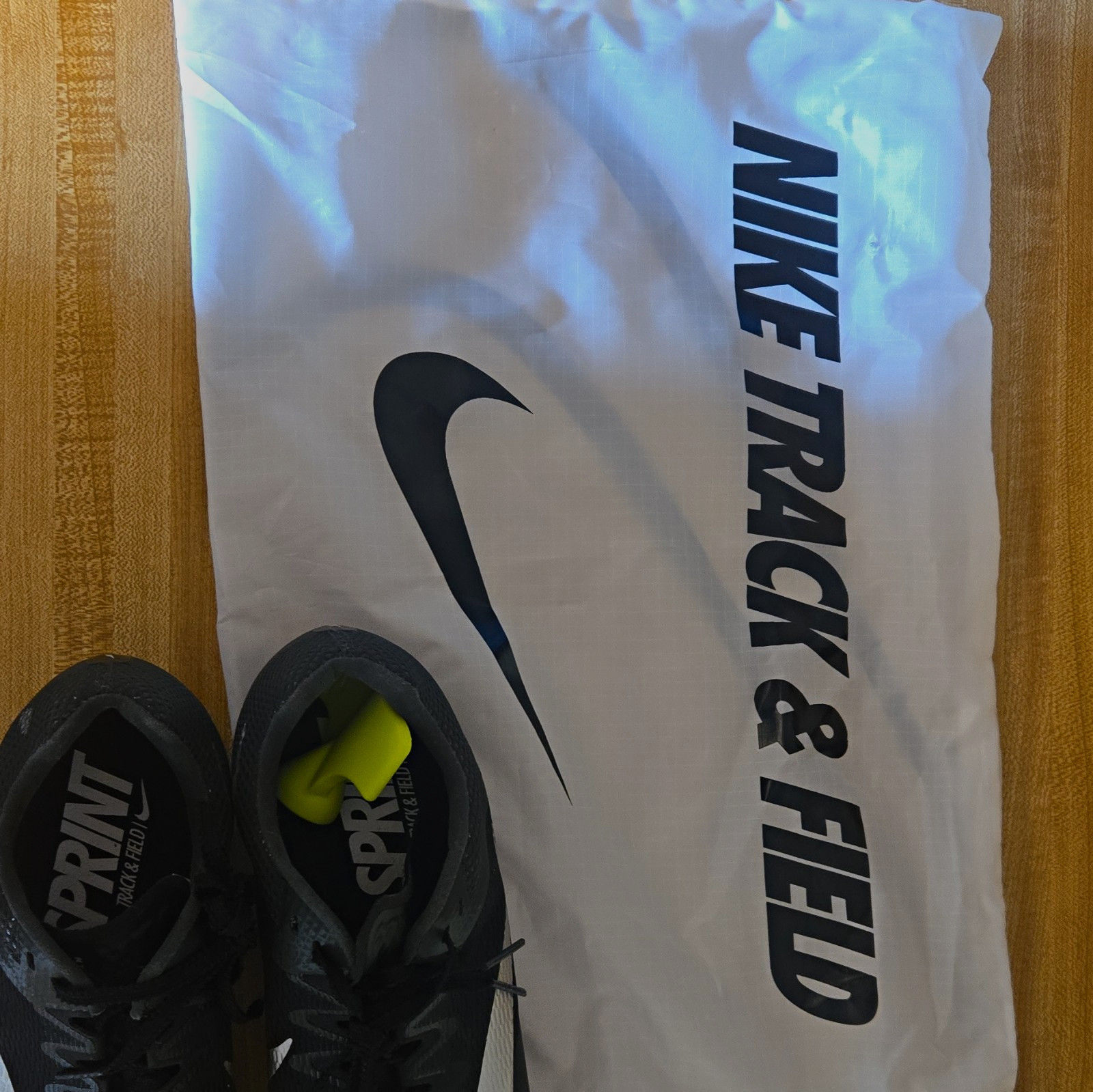 Nike Zoom Rival Sprint Track & Field Sprint Spikes Shoes Black/White w/ Bag
