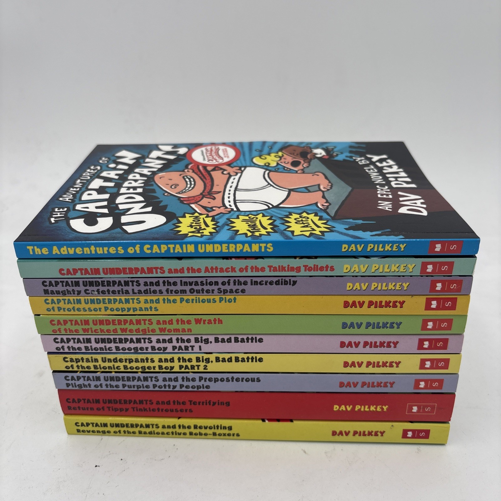 Captain Underpants 10 Book Set Dav Pilkey ~NEW~ Kids Series ~Free Ship~ F6-27