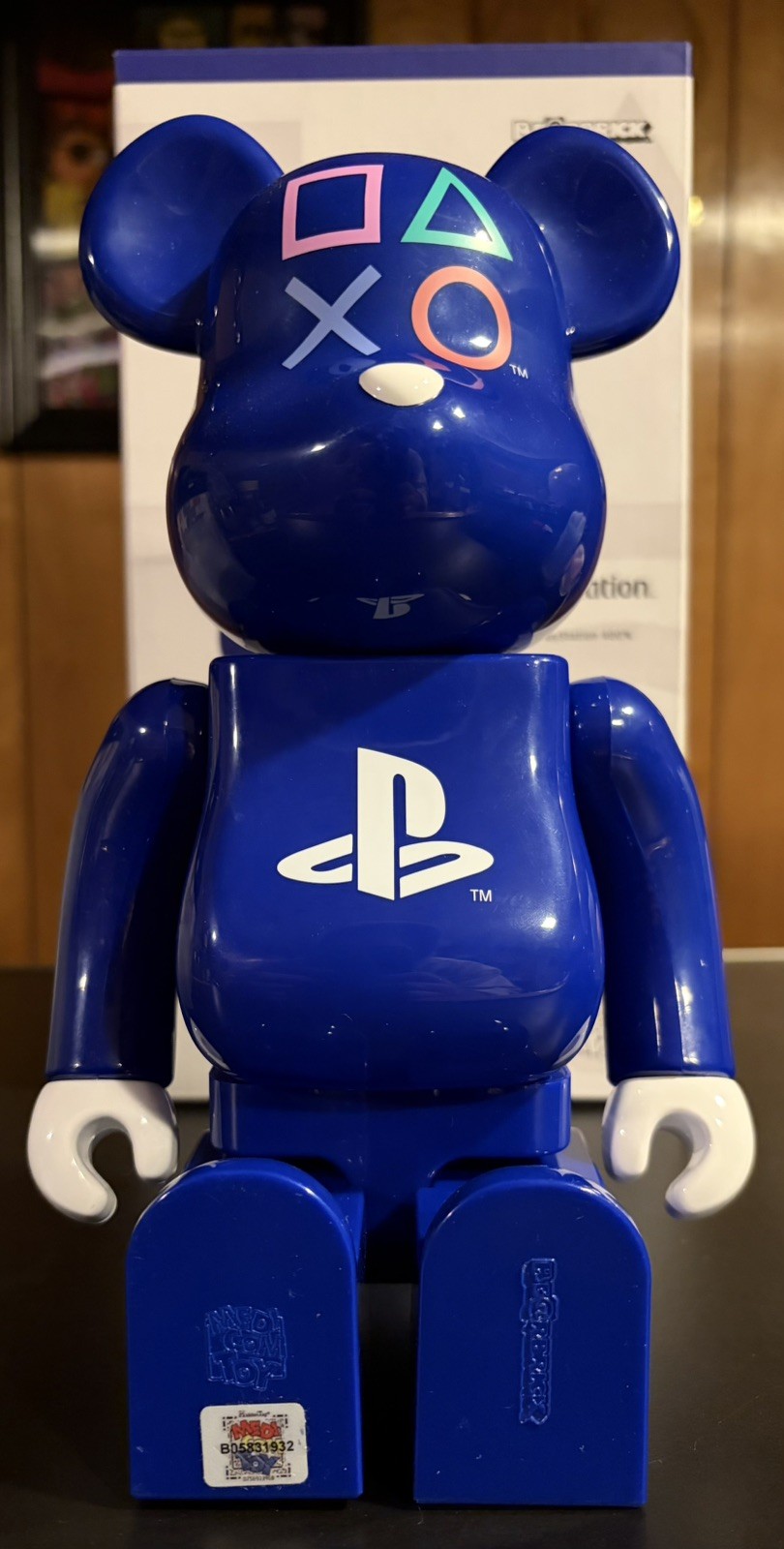 MEDICOM TOY BE@RBRICK PlayStation 400% Blue Sony Bearbrick Figure w/ Box