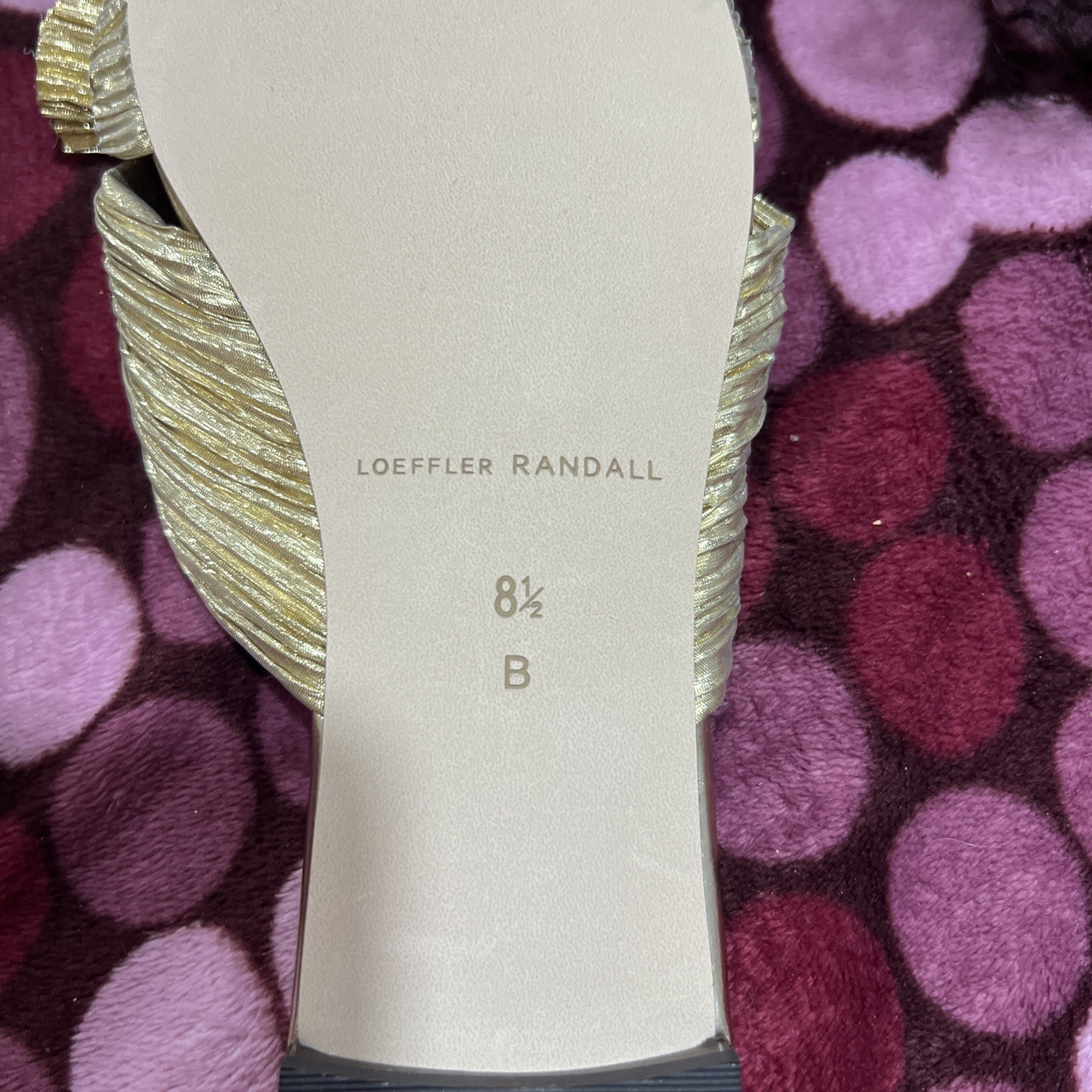 Loeffler Randall Daphne Slide Sandal Gold Womens Size 8.5