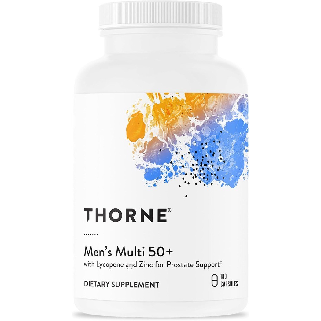 THORNE Men\'s Multi 50+, Comprehensive Daily Multi-Vitamin supplement, 180 Capsul THORNE Men\'s Multi 50+, Comprehensive Daily Multi-Vitamin supplement, 180 Capsul