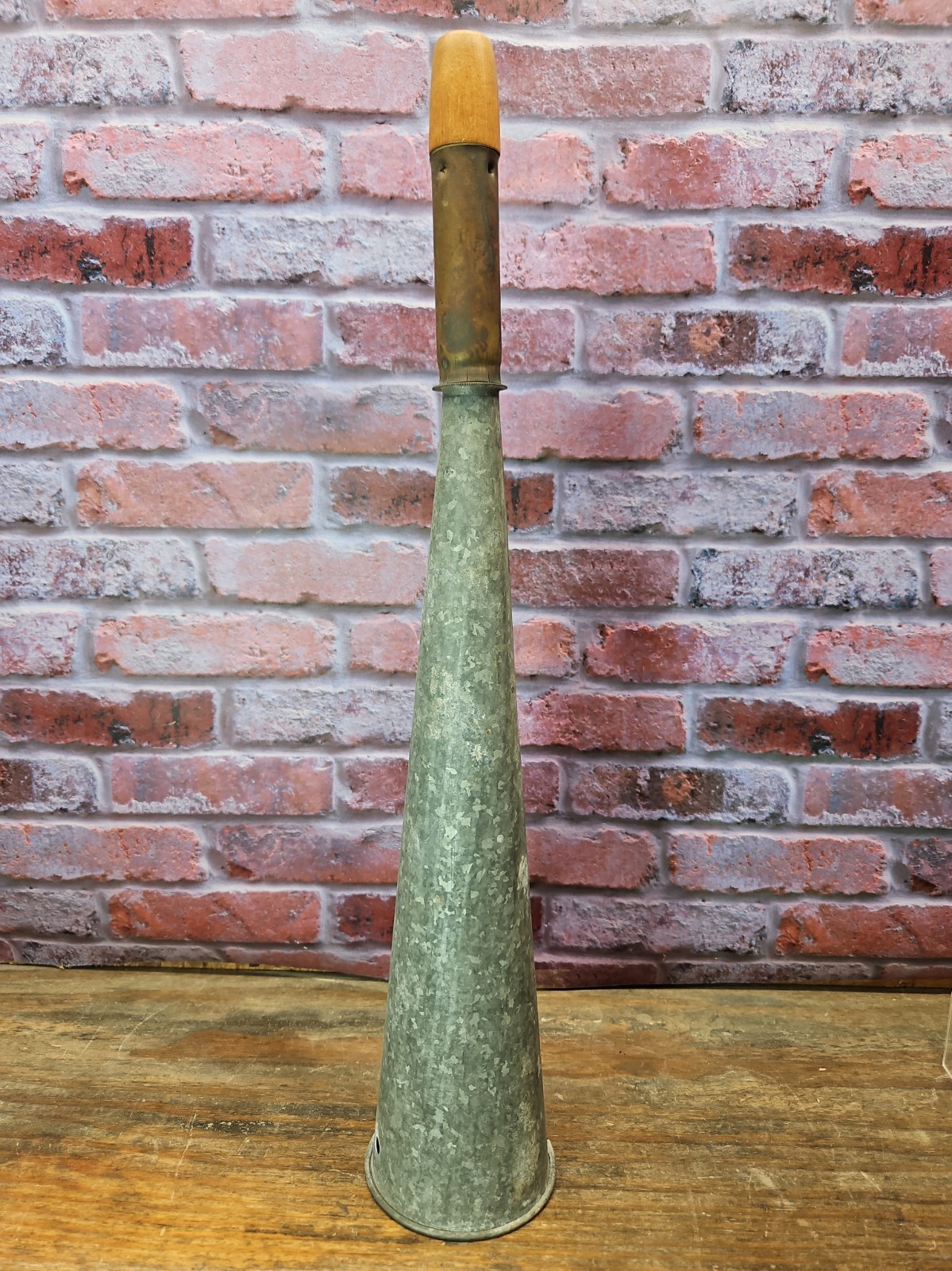 Vintage Galvanized Metal Maritime Fog Horn Antique Nautical Boat Reed Size