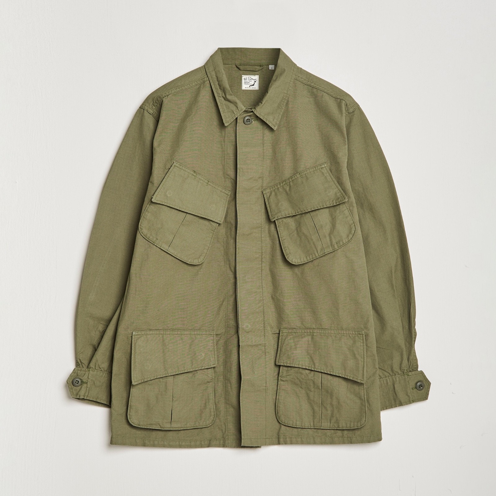 orSlow Men\'s Olive Military Tropical Jacket Army Green NWOT Size 2 Medium