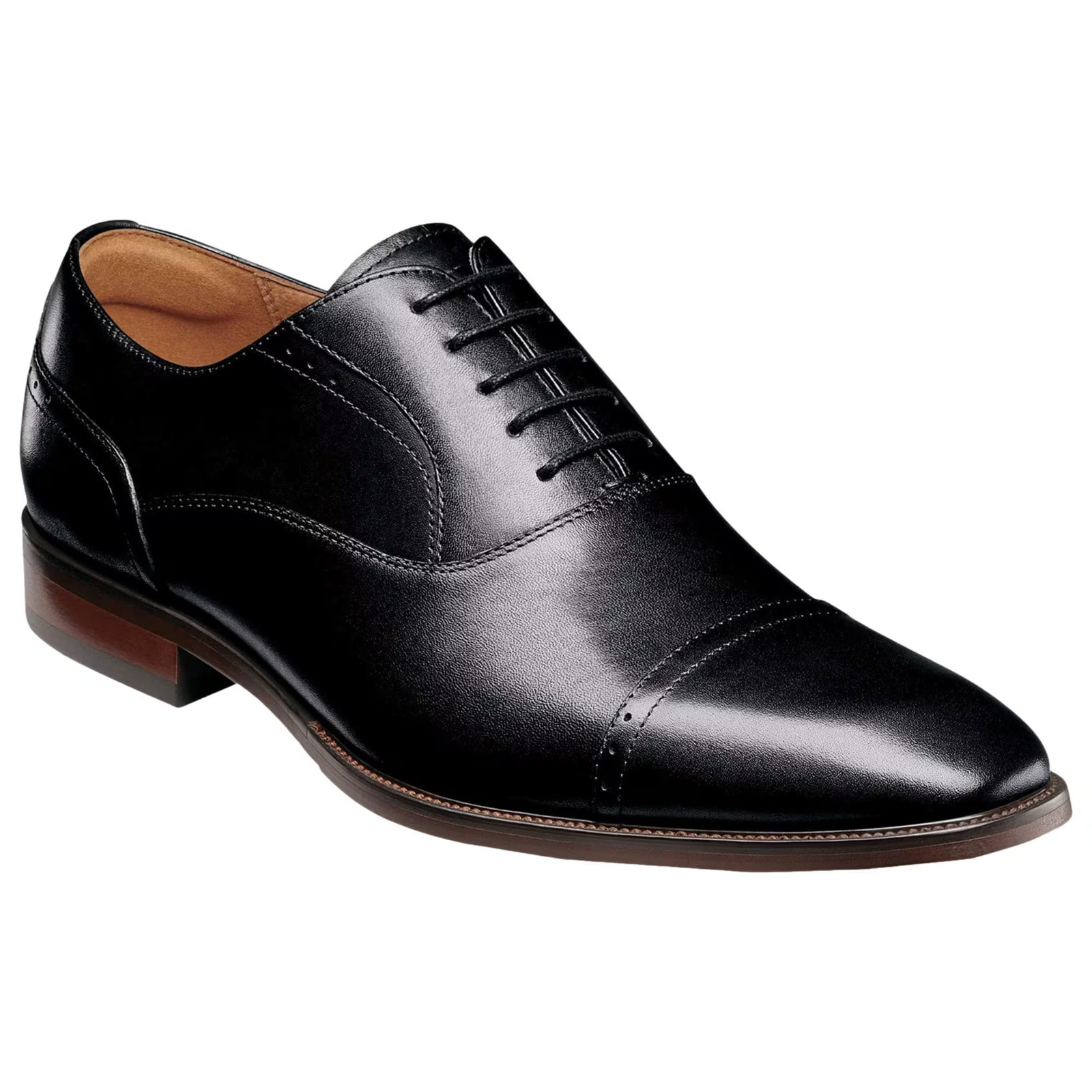 Florsheim Sorrento Cap Toe Oxford Black Smooth 14292-001 Men\'s Size 10.5 Wide