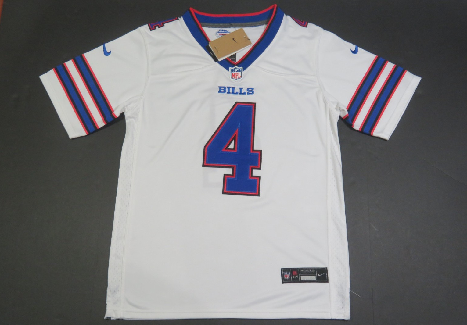 James Cook III #4 Buffalo Bills Men\'s Game onField Jersey White James Cook III #4 Buffalo Bills Men\'s Game onField Jersey White