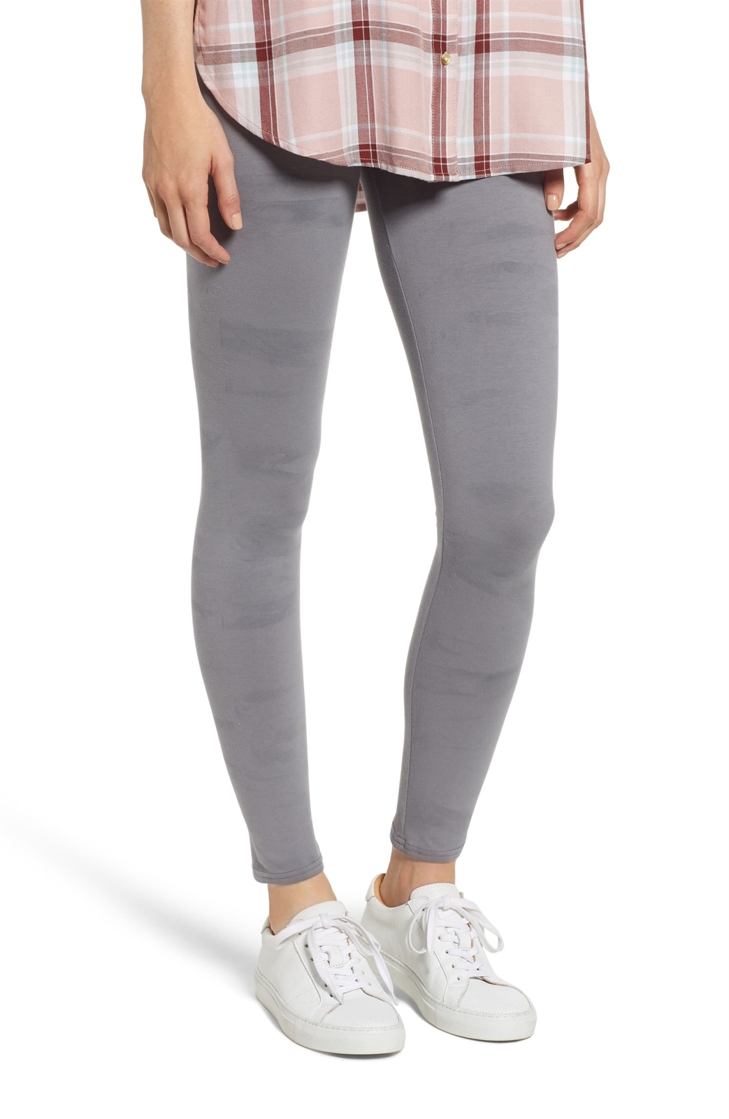 Nordstrom Women\'s Go-To Gray Marble High Waist Cotton Everyday Leggings Sz Large