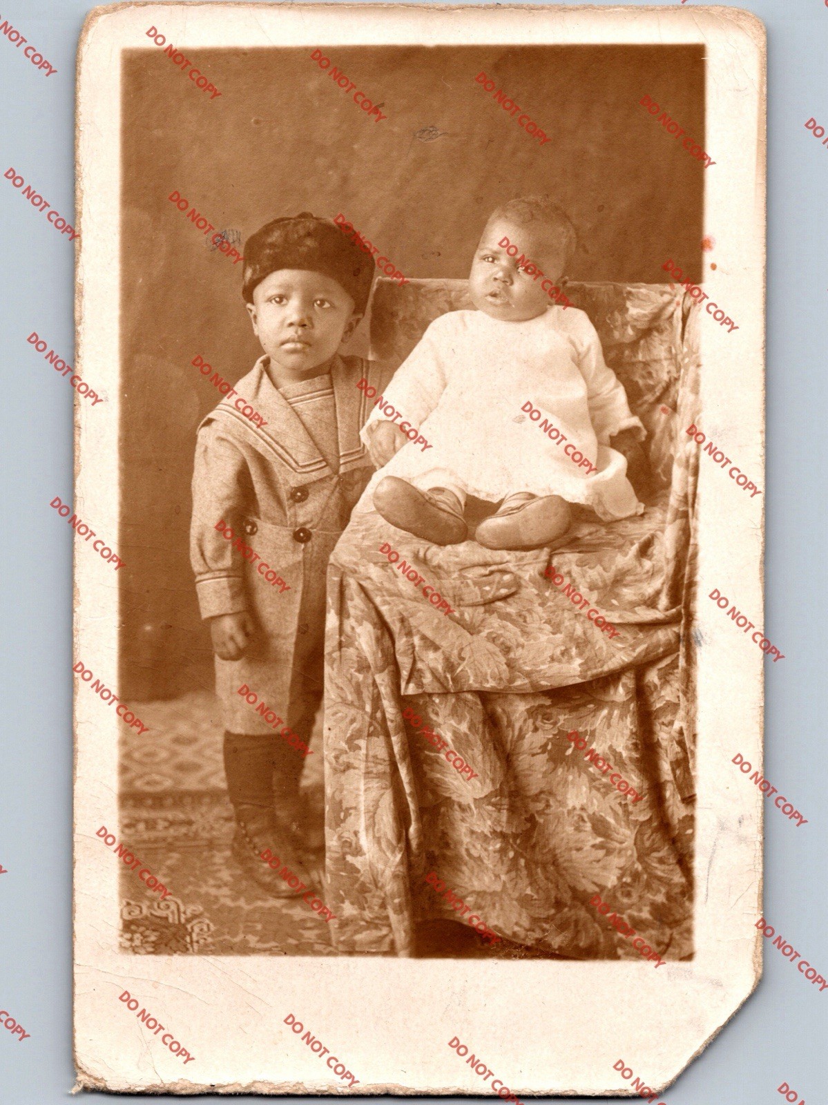 c1910 African American Black Boy & Baby Americana RPPC Real Photo Postcard c1910 African American Black Boy & Baby Americana RPPC Real Photo Postcard
