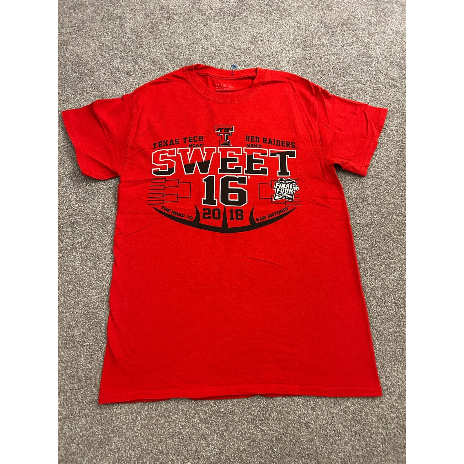 Blue 84 Texas Tech Red Raiders T-Shirt Mens Small Red Excellent 2018 Sweet 16