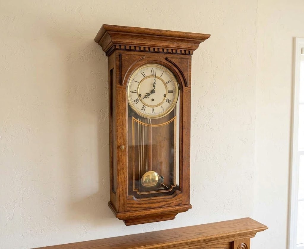 Howard Miller Westmont Wall Clock Oak Triple Chime Key-Wound Clock 612-575 Howard Miller Westmont Wall Clock Oak Triple Chime Key-Wound Clock 612-575