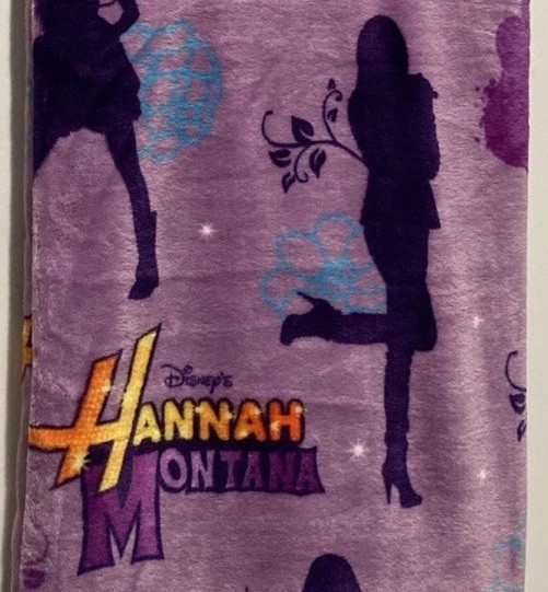 Disney Hannah Montana 20 Years Purple Plush Throw Blanket 50x70 NWT