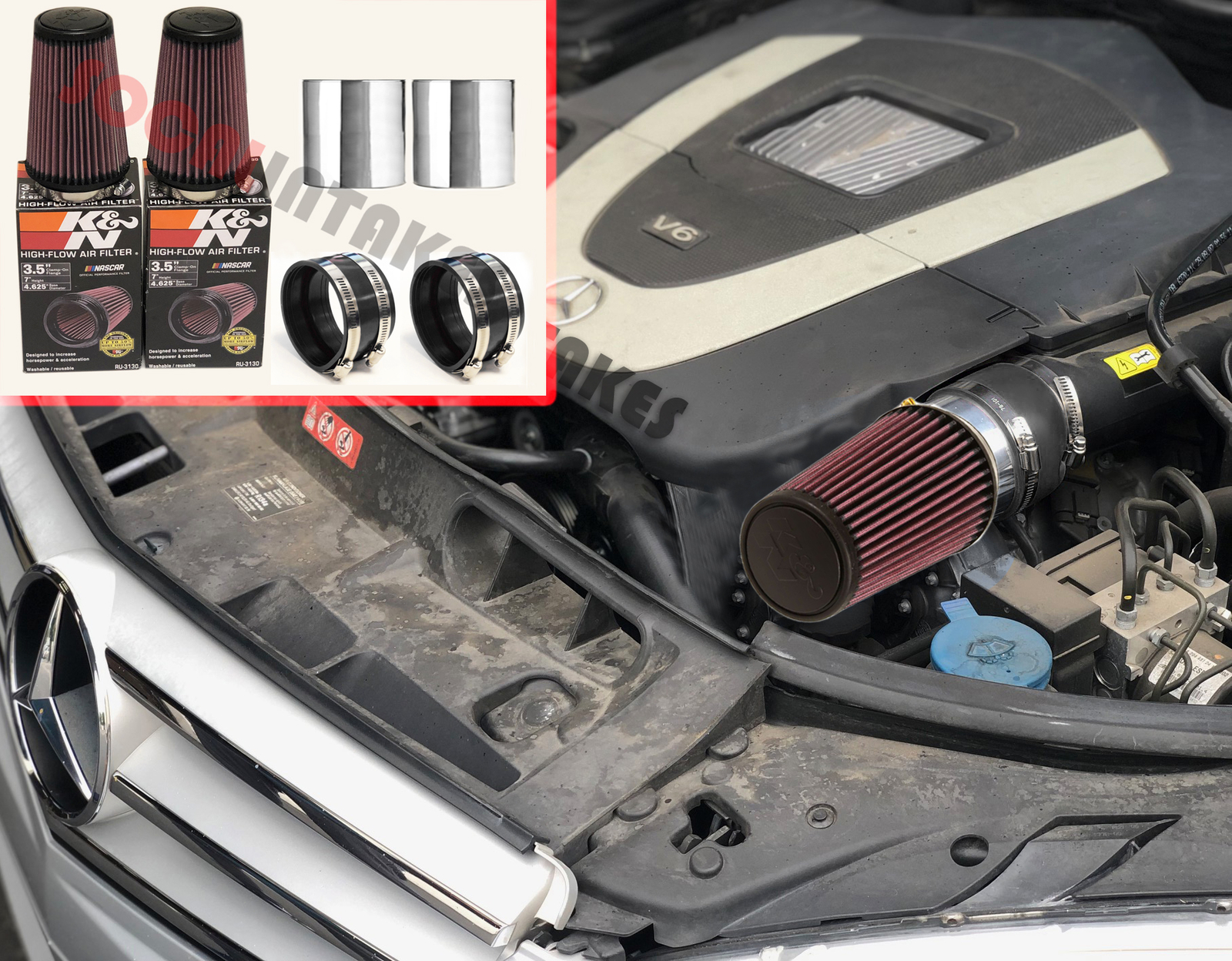 K&N Filters For 2008-2012 Mercedes Benz C300 C350 3.0L 3.5L V6 Air Intake Kit