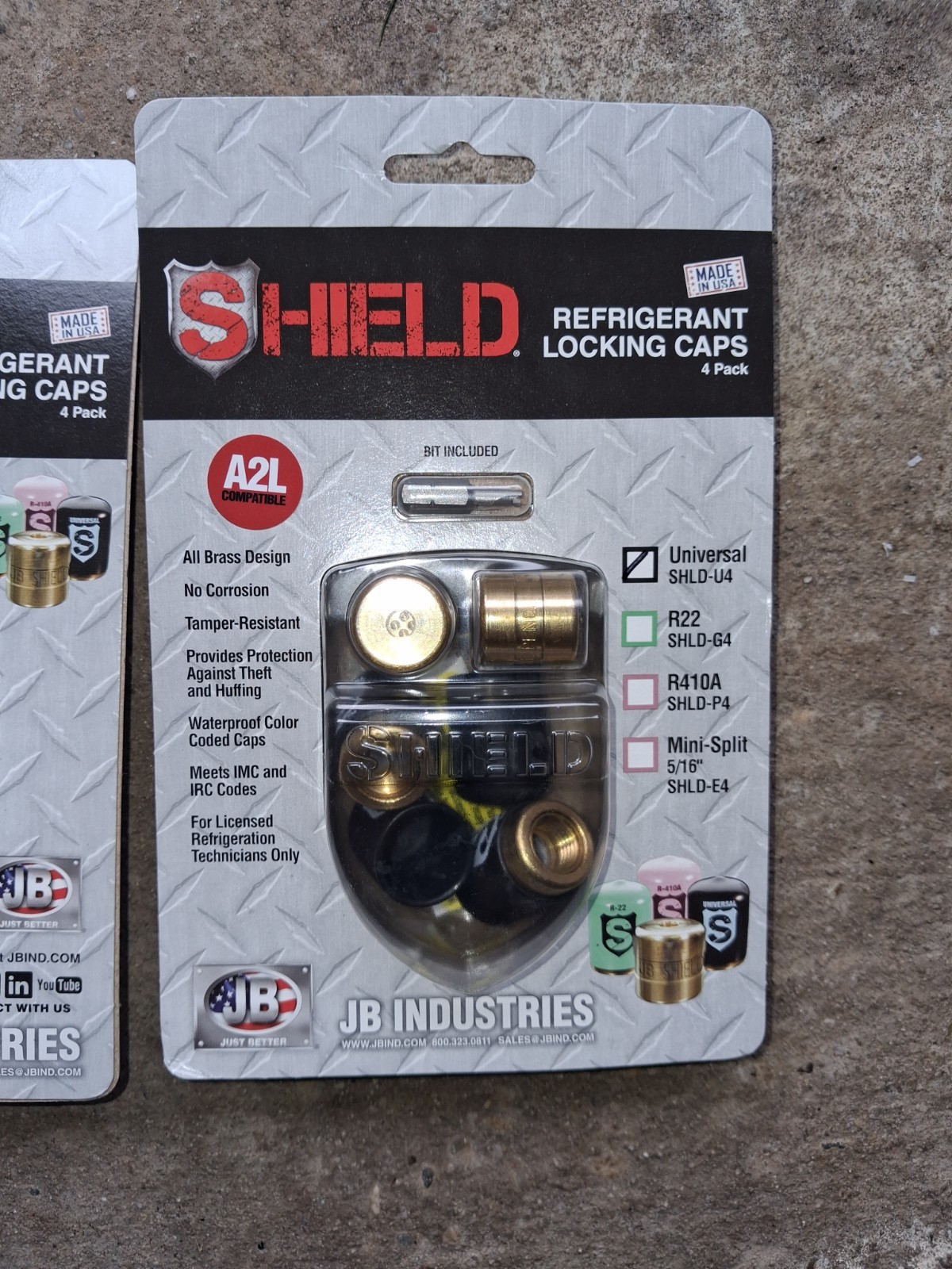 NEW JB Industries SHLD-U4 Universal The Shield Refrigerant Locking Caps (4 Pack)