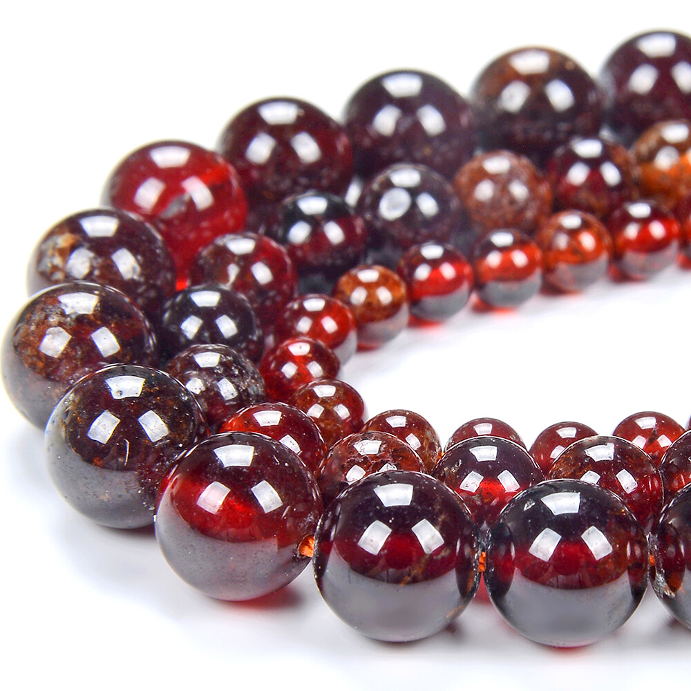 Natural Deep Hessonite Garnet Grd AA Round 4MM 5MM 6MM 7MM 8MM 9MM Beads (D313) Natural Deep Hessonite Garnet Grd AA Round 4MM 5MM 6MM 7MM 8MM 9MM Beads (D313)