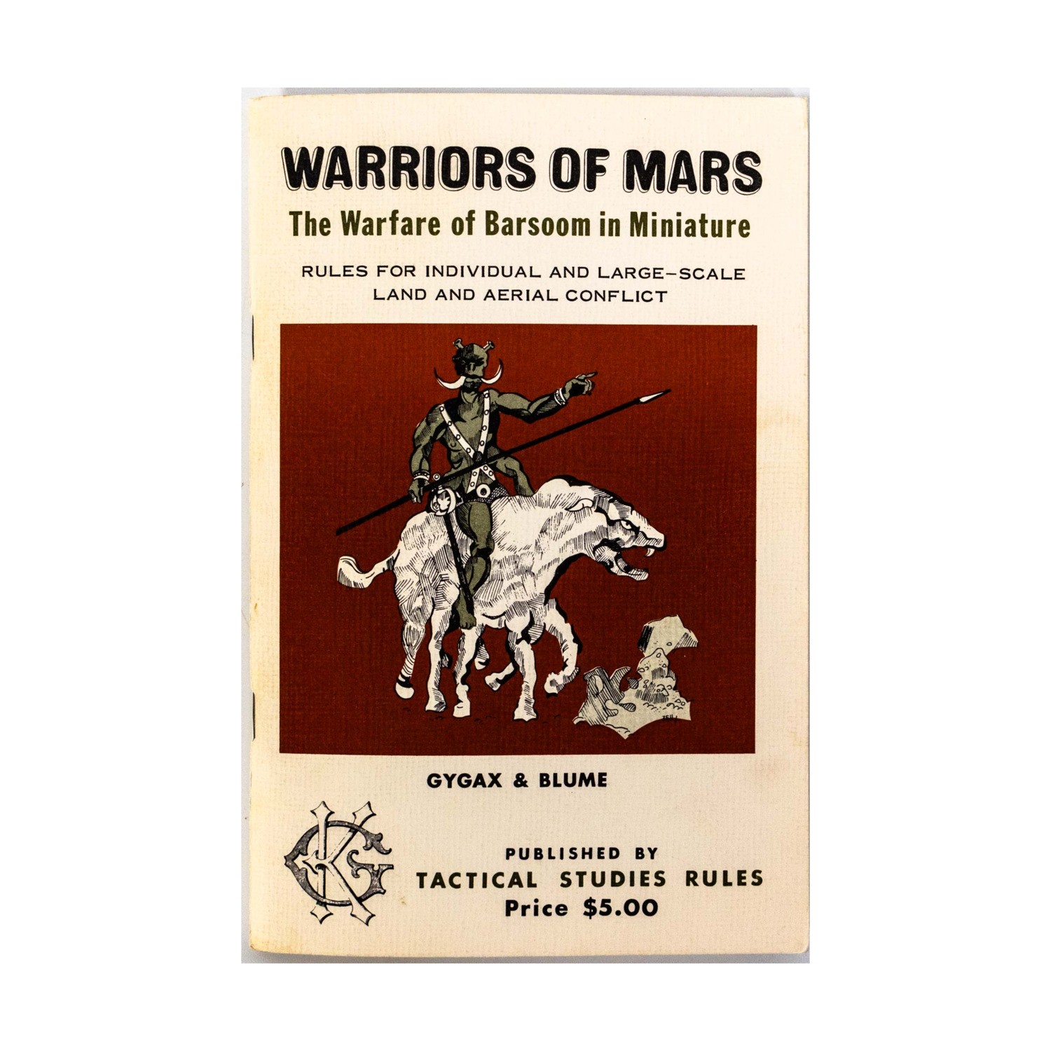 TSR Miniature Rules Warriors of Mars VG+ TSR Miniature Rules Warriors of Mars VG+