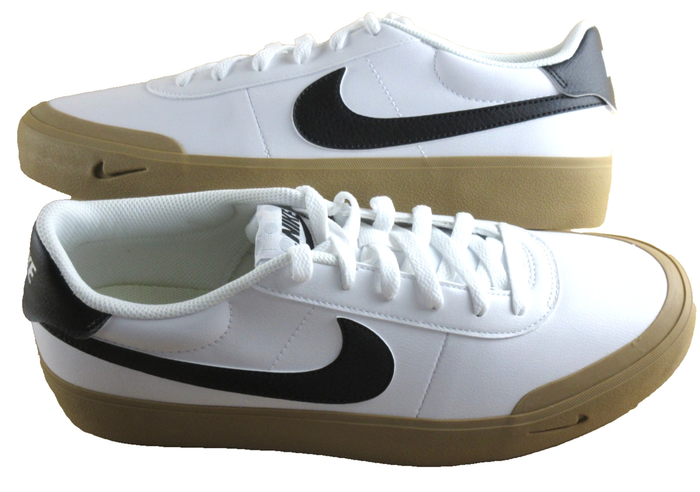 Nike Men\'s Court Shot Tennis Lifestyle Shoes White Black Gum Bottom Size 9.5