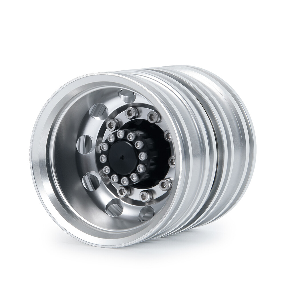 FLYXM 1/2/4Pcs CNC Rear Wheel Rims Hubs for 1:14 Scale RC Tractor Truck Tamiya