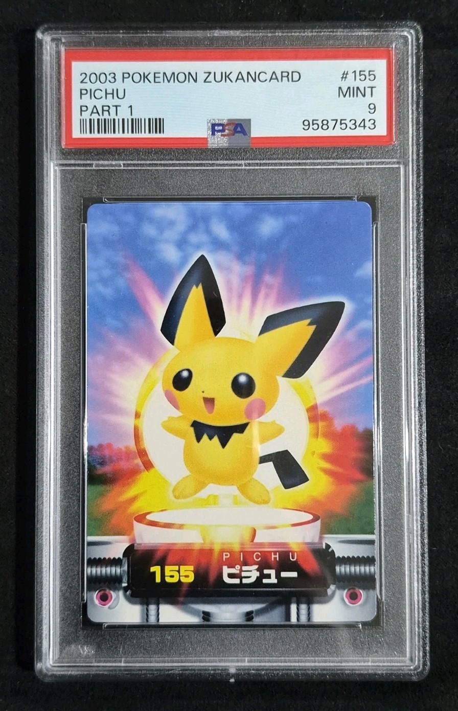 PSA 9 Pokémon TCG 2003 Zukan Card Pichu #155 Japanese Low Pop