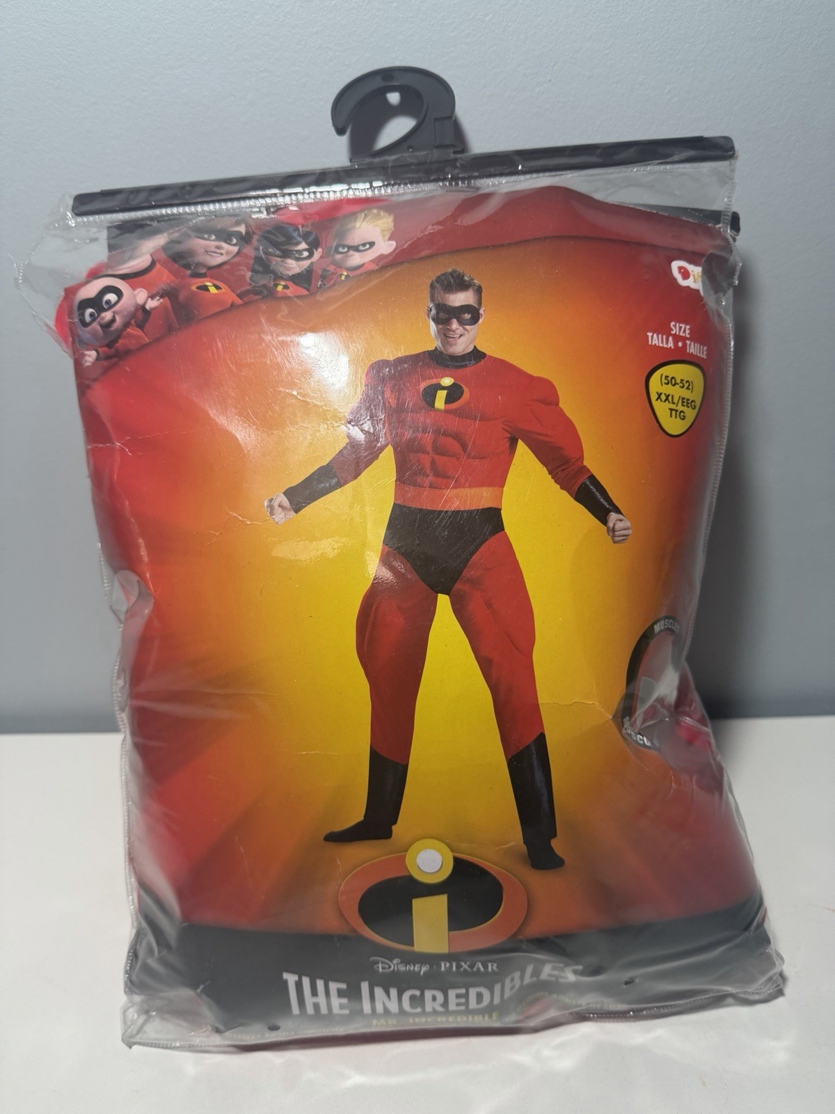 Disney Pixar Mr Incredible Muscle Costume Adult Size 2XL XXL 50-52 Complete EUC