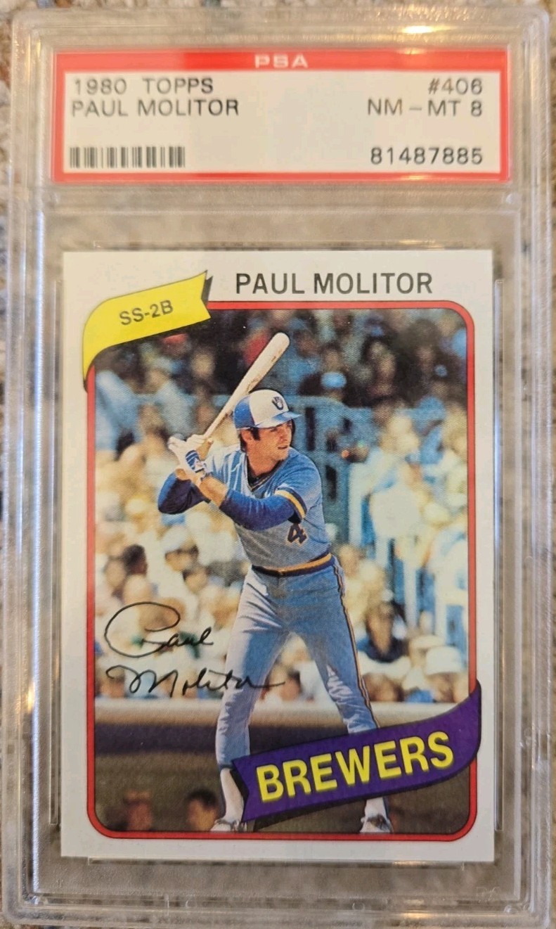 1980 Topps #406 Paul Molitor PSA 8 1980 Topps #406 Paul Molitor PSA 8