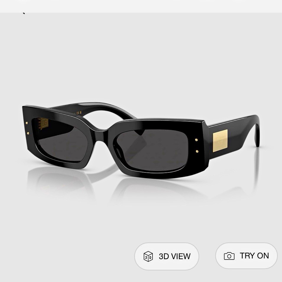 Dolce&Gabbana DG4479 Women’s Rectangle Sunglasses Black Frame Gray Tinted Dolce&Gabbana DG4479 Women’s Rectangle Sunglasses Black Frame Gray Tinted