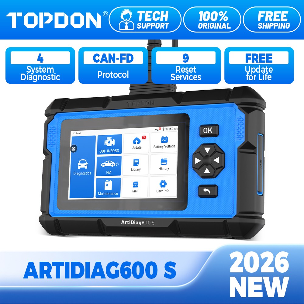 Pre-order Now TOPDON AD600S Free Updates 9 Reset Scan Tool with CAN-FD Auto VIN