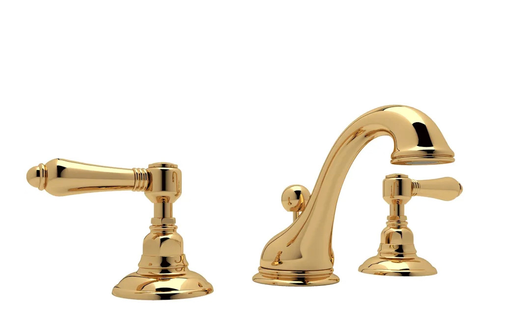 Rohl A1408LMULB-2 Viaggio Acqui Widepread Bathroom Sink Faucet Unlacquered Brass
