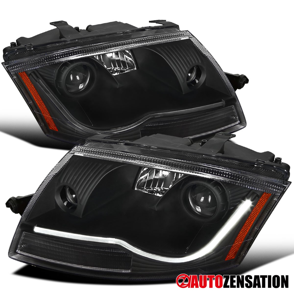 Fit 1999-2006 Audi TT Black LED Bar Projector Headlights Headlamps Left+Right Fit 1999-2006 Audi TT Black LED Bar Projector Headlights Headlamps Left+Right