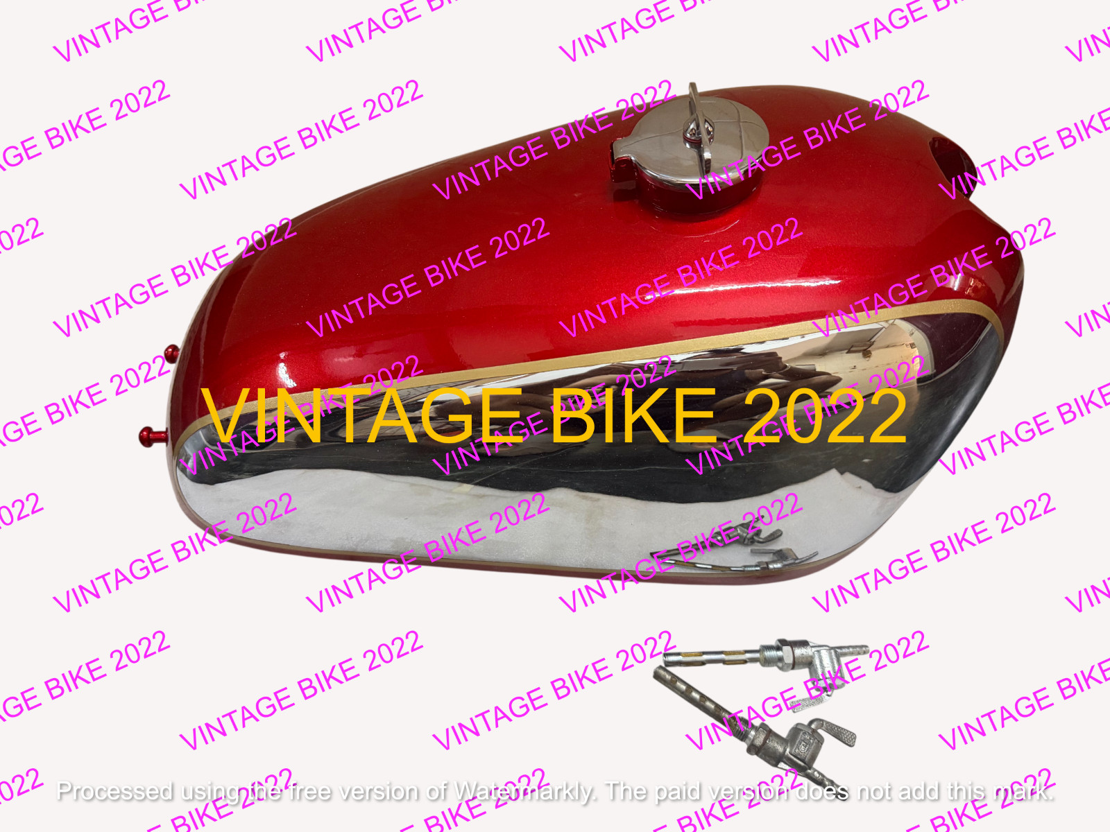 Norton P11 N15 Matchless G15 G80Cs Steel Cherry & Chrome Scrambler Tank/FIT FOR
