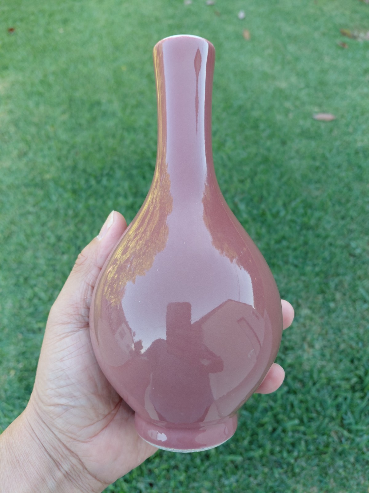⭕️Fine 19th Century Chinese Export Bottle Vase, Oxblood, Sang de Boeuf