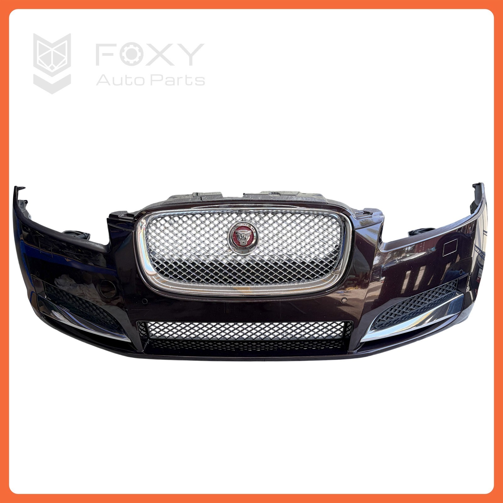 12-15 Jaguar XF Front Bumper Cover Assembly W/ Grille and Sensor Caviar Met OEM