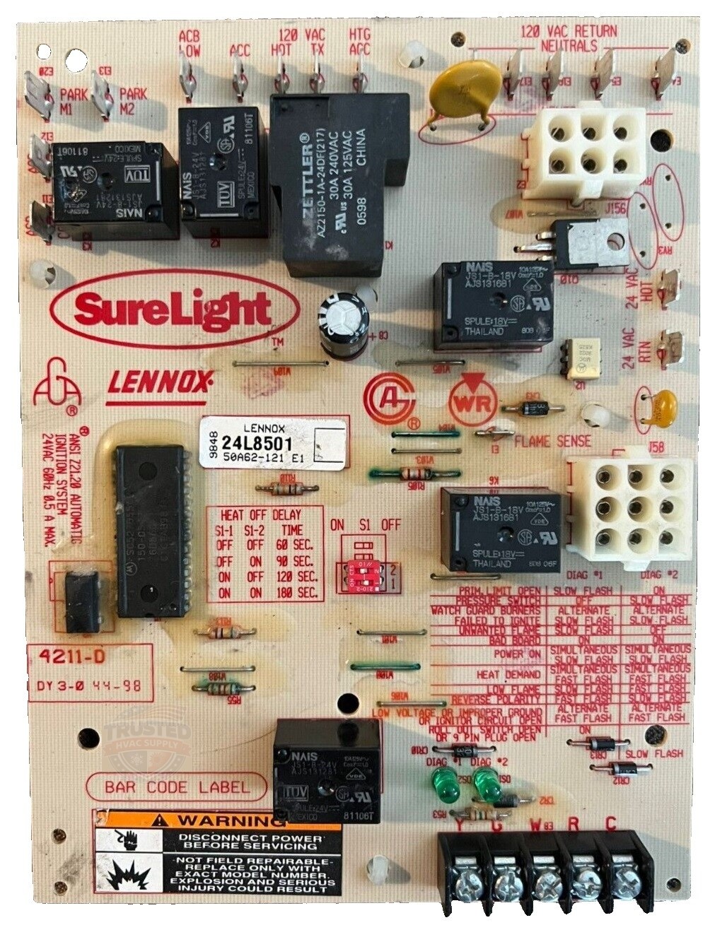 24L8501 GUARANTEED WORKING w/NEW MOUNTING PEGS INCLUDED + TECH SUPPORT 50A62-121 24L8501 GUARANTEED WORKING w/NEW MOUNTING PEGS INCLUDED + TECH SUPPORT 50A62-121