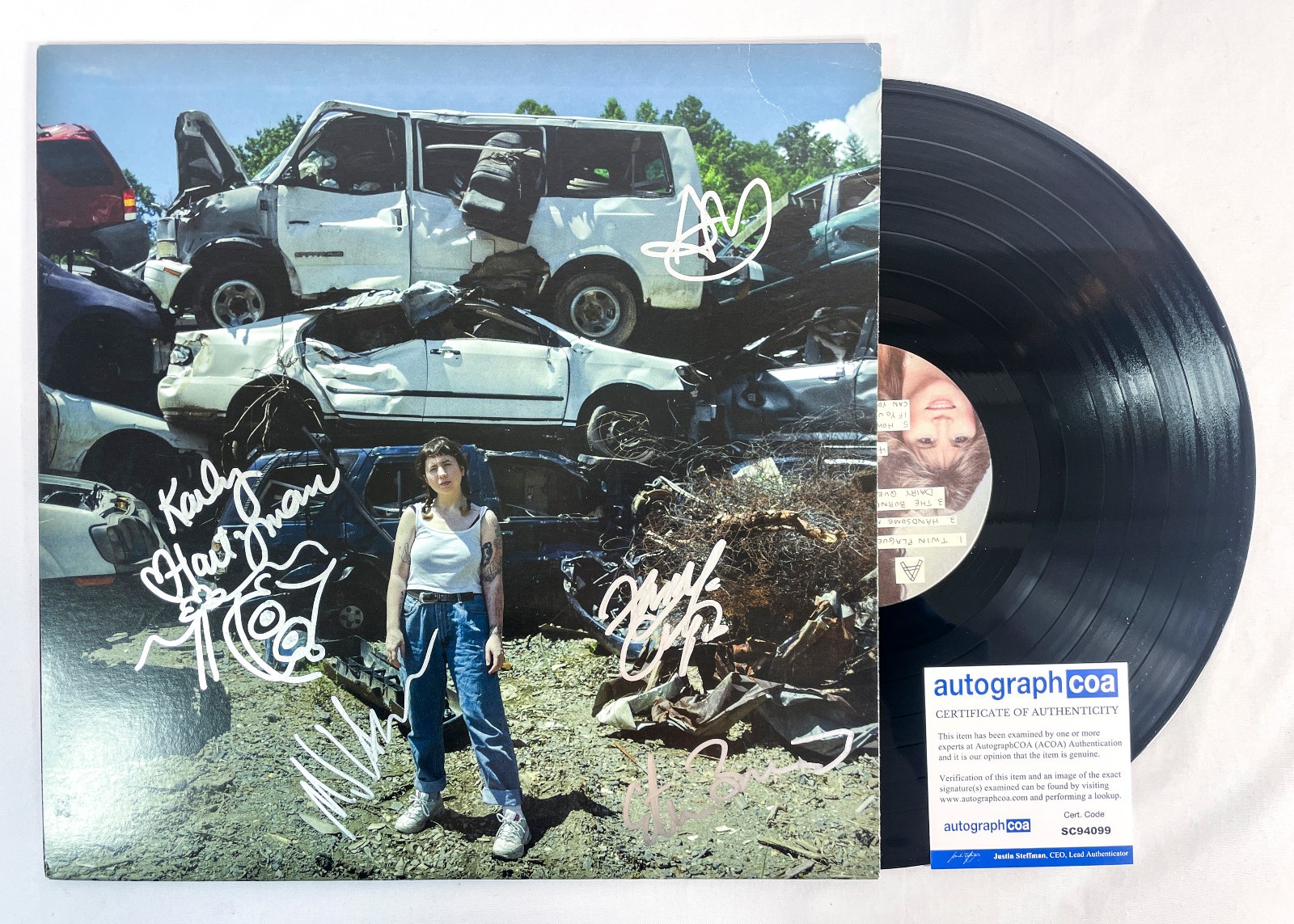 Karly Hartzman Wednesday Full Band Signed TWIN PLAGUES Vinyl Album Record ACOA