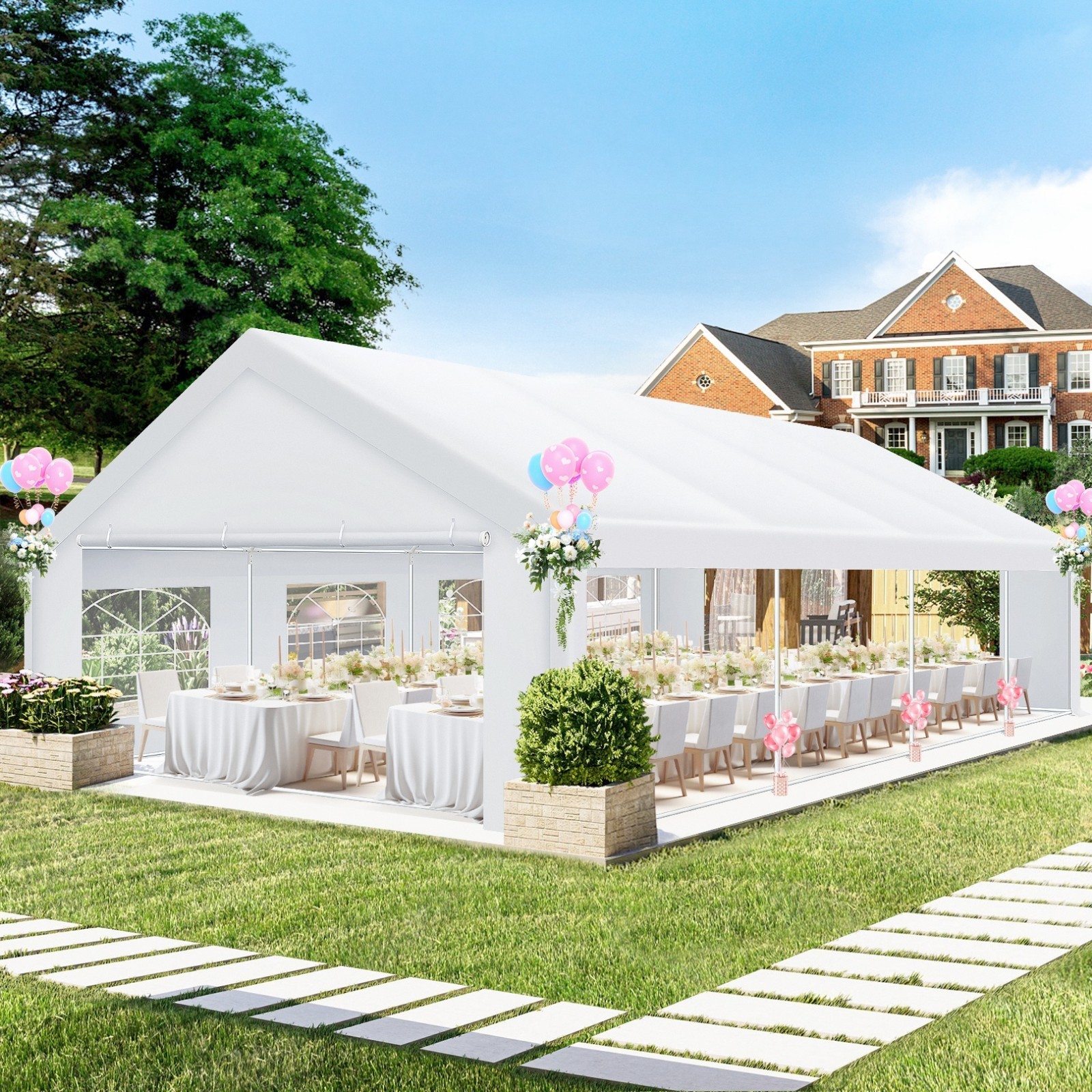 20' x 30' Large Heavy Duty Outdoor Canopy Party Tent & Carport Wedding Gazebo