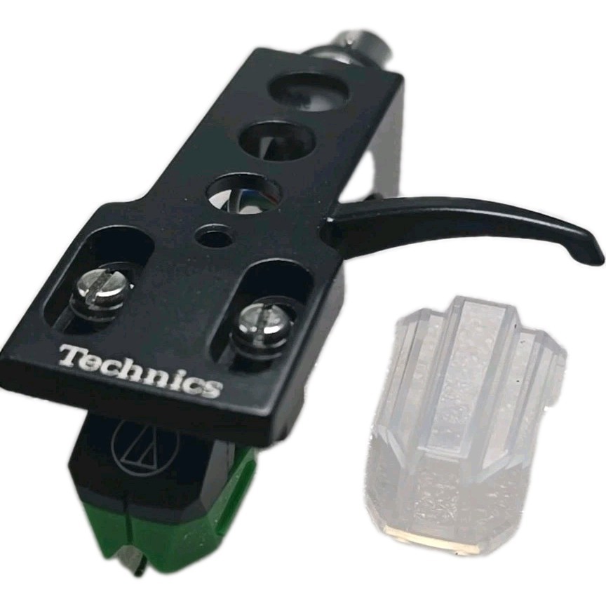 GENUINE Audio-Technica ATVM95E Cartridge with TECHNICS style Black Headshell 