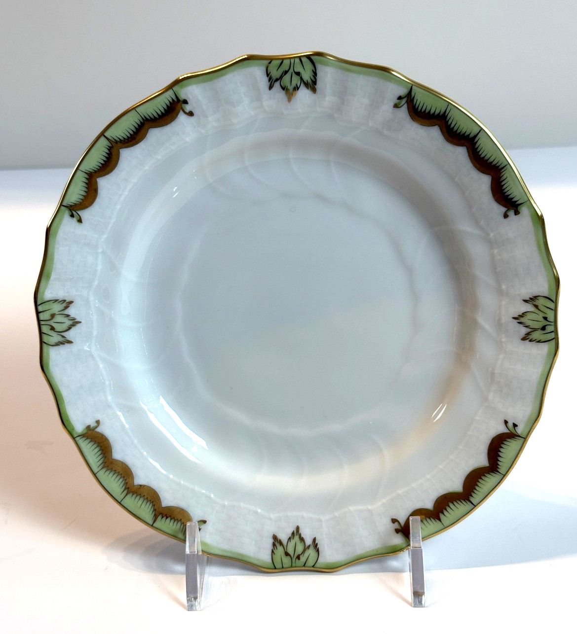 Herend Hungary Princess Victoria Green Bread and Butter Plate 1515, 6\ Herend Hungary Princess Victoria Green Bread and Butter Plate 1515, 6\