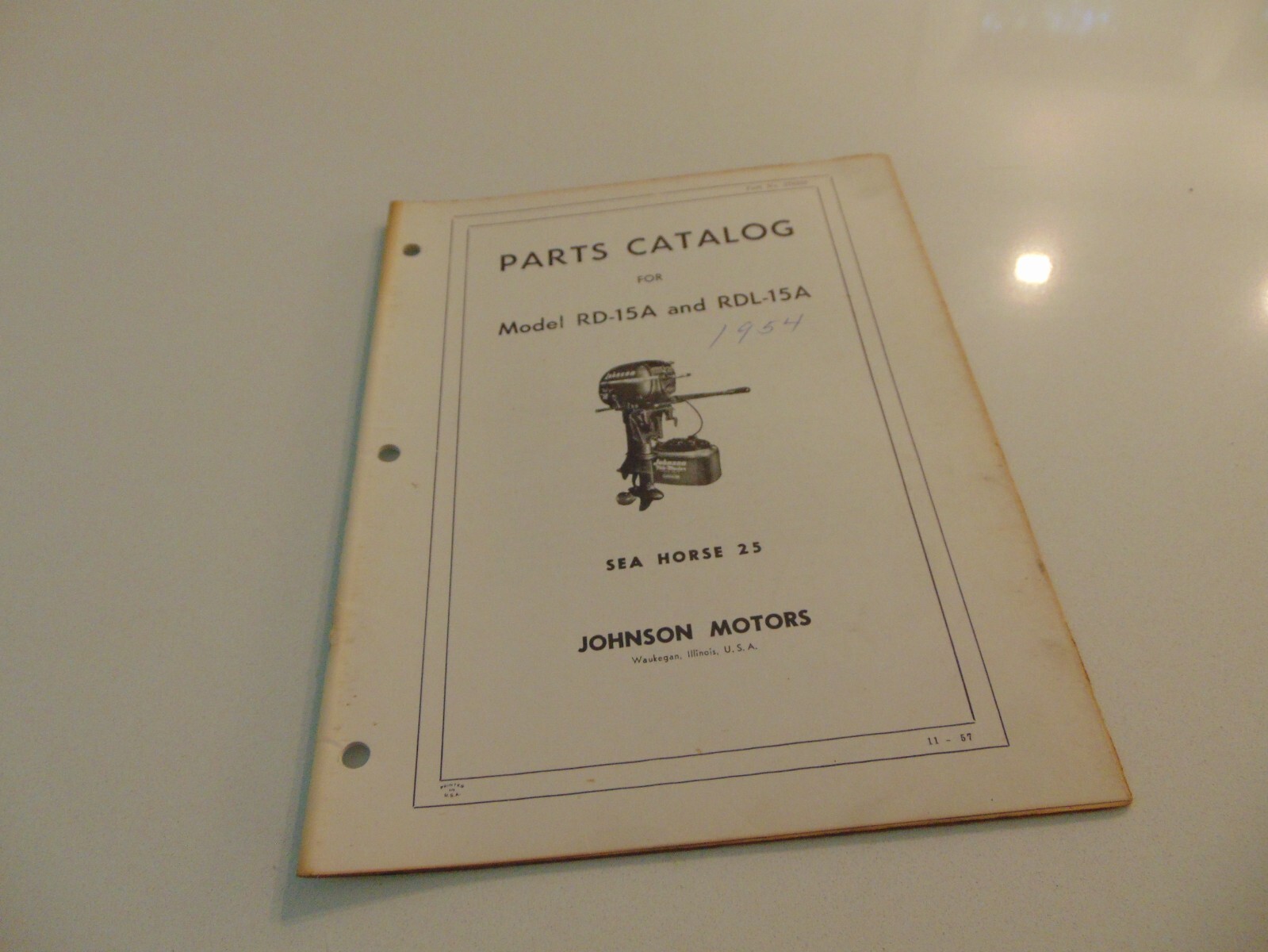 Original 1954 Johnson Outboard RD-15A RDL-15A 25 HP Parts Catalog