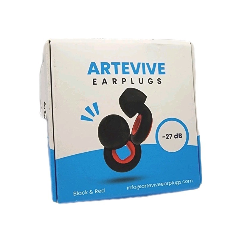 Artevive Red And Black Noise Cancelling Ear Plugs for -27dB Artevive Red And Black Noise Cancelling Ear Plugs for -27dB