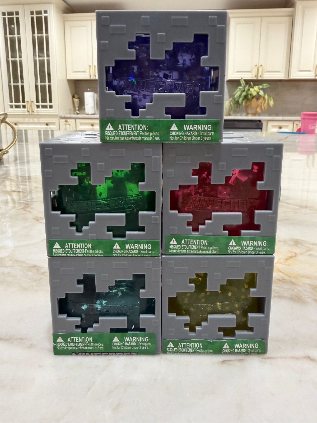 MINECRAFT JELLY CUBES - Viral Squishy IN HAND NEW + RARE - Complete Set [5]🧨 ✅