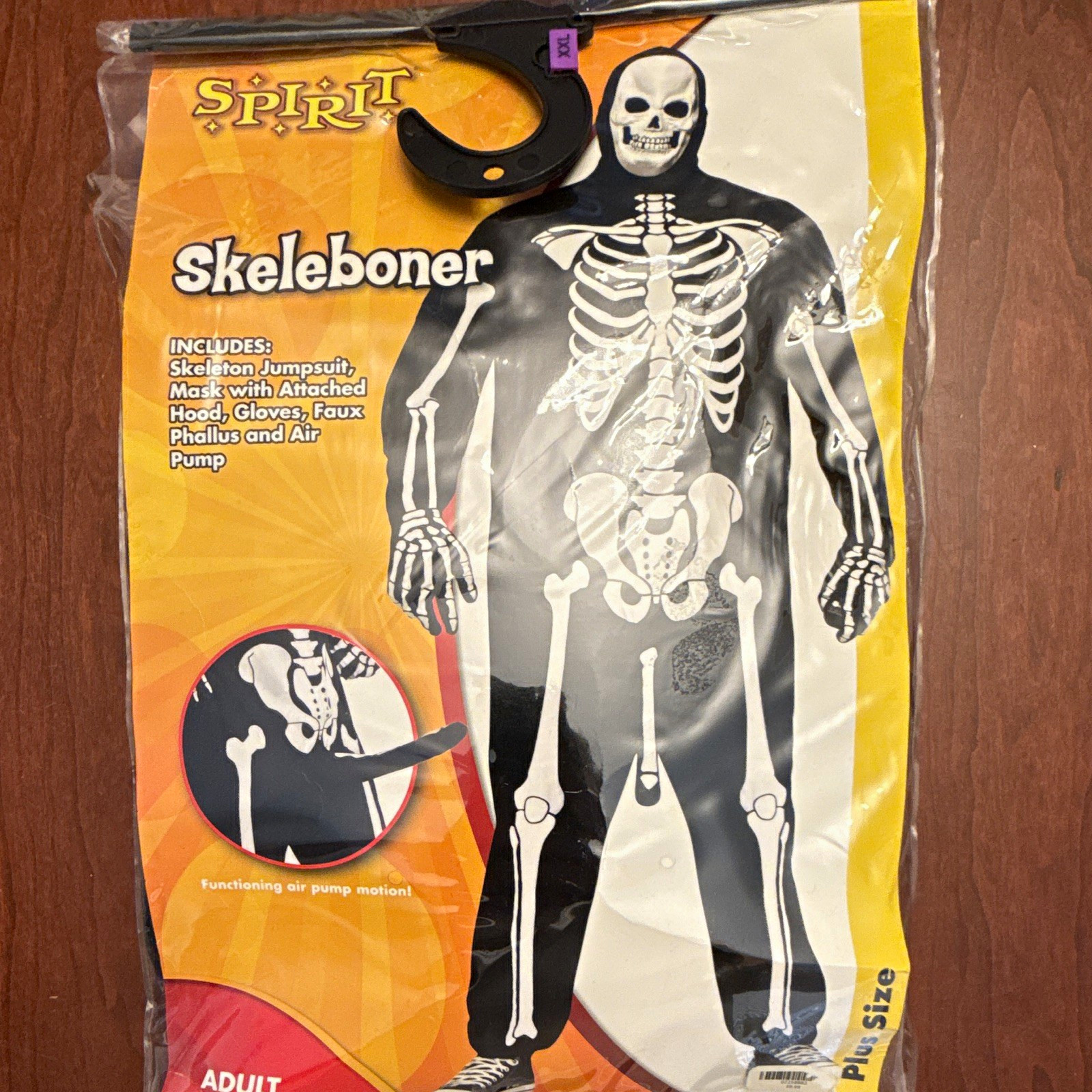 Spirit Skeleboner Adult Skeleton Outfit XXL Mask Hood Gloves Pump Spirit Skeleboner Adult Skeleton Outfit XXL Mask Hood Gloves Pump