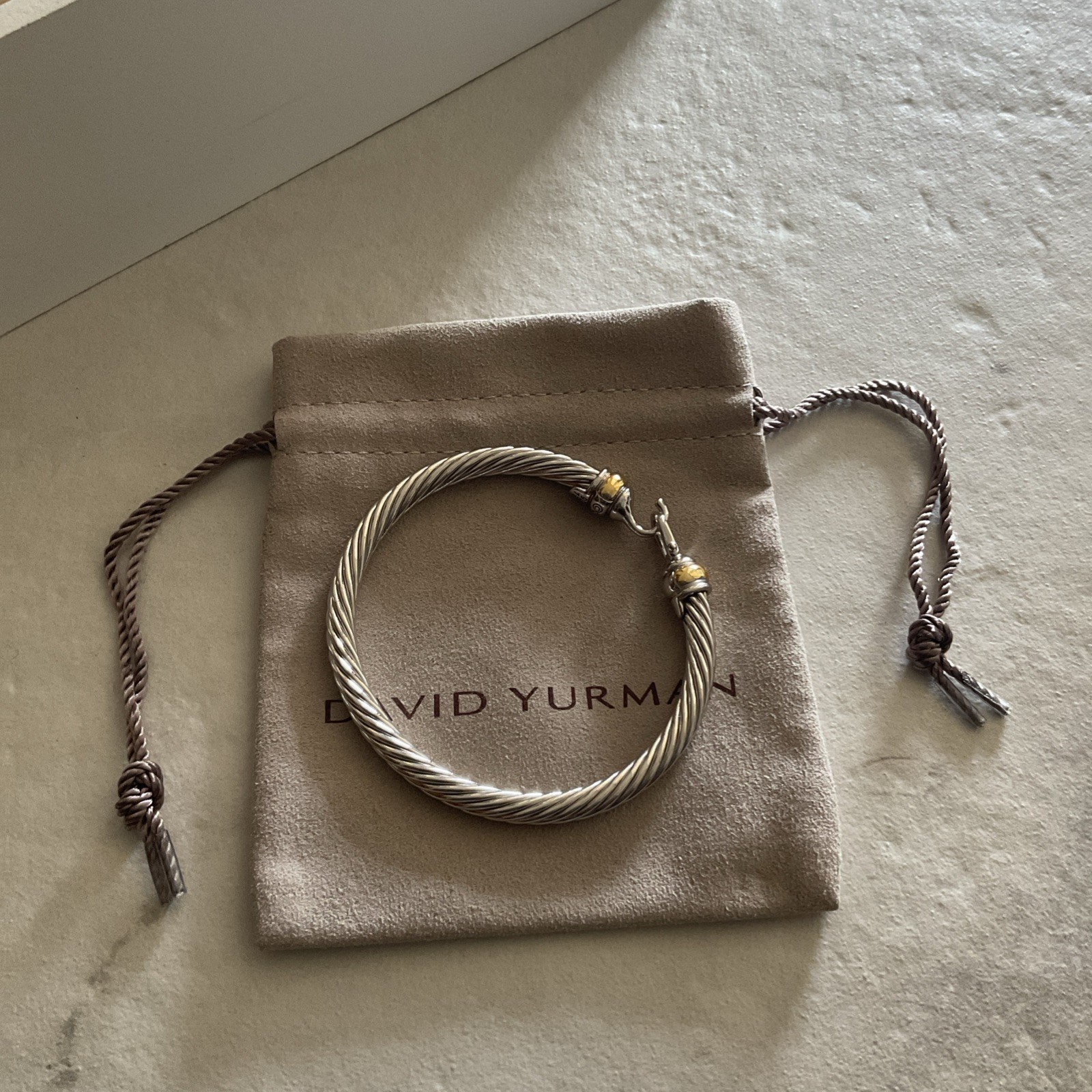 David Yurman DY Sterling Silver 925 18K Classic Cable Buckle 5MM Cuff Bracelet David Yurman DY Sterling Silver 925 18K Classic Cable Buckle 5MM Cuff Bracelet