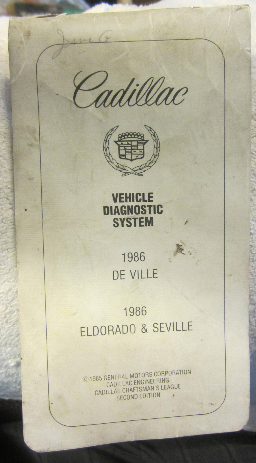 1986 Cadillac Deville Eldorado,Seville Vehicle Diagnostic System Manual Booklet