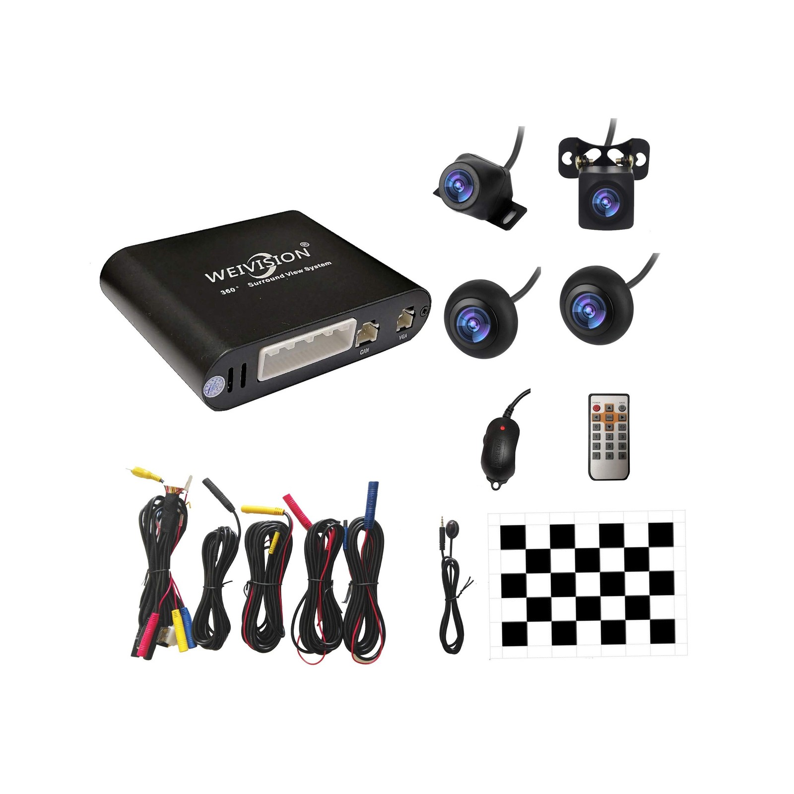 Universal 360 Degree Bird View System Car DVR Record Panoramic View All Round...