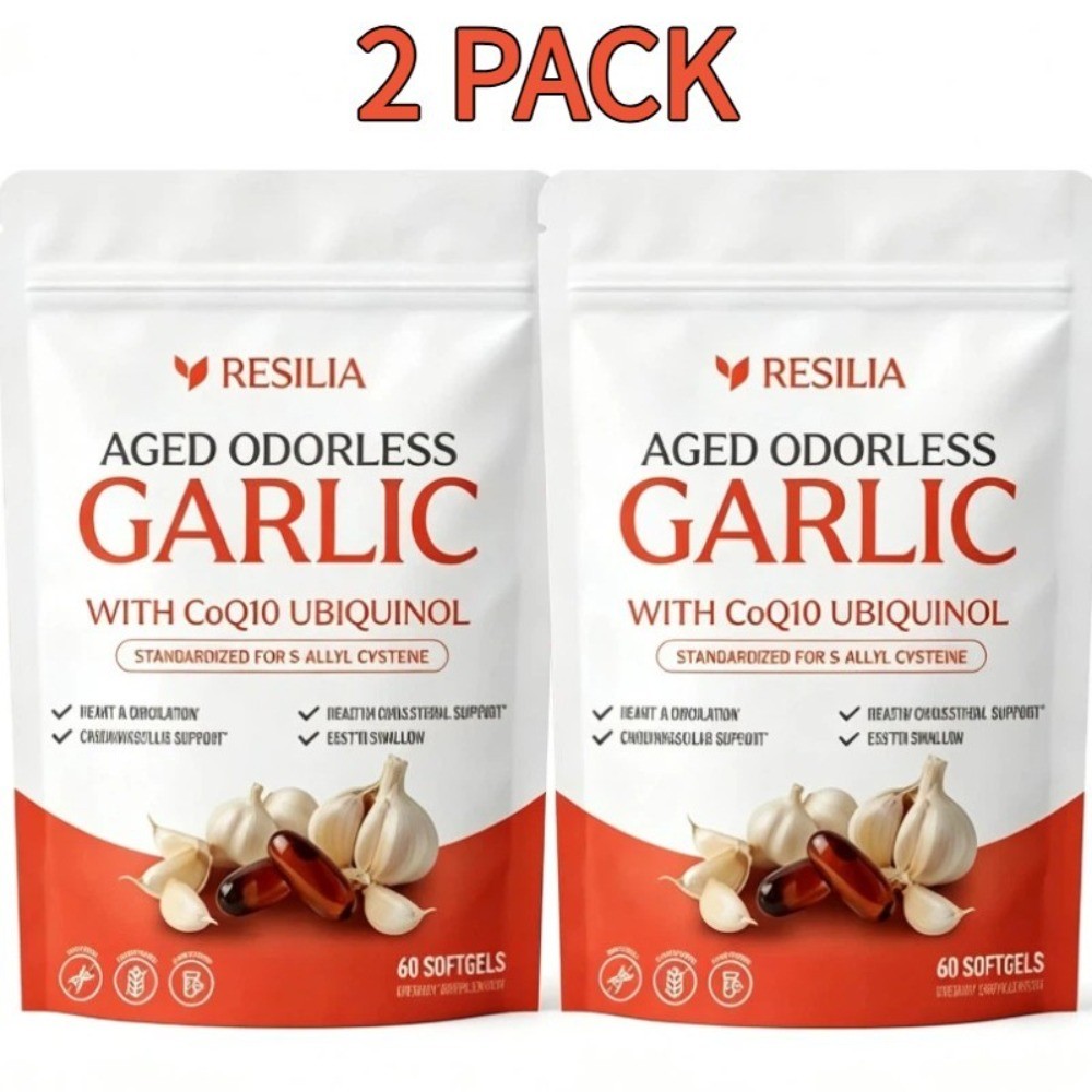 2-Pack Resilia Odorless Garlic for Heart & Circulation,60 Softgels 2-Pack Resilia Odorless Garlic for Heart & Circulation,60 Softgels